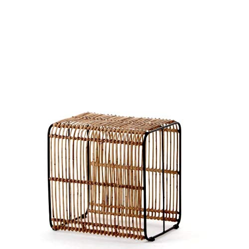 lycce-roy-beistelltisch-rattan-braun-41x37x45-cm-mit-metallgestell image 1