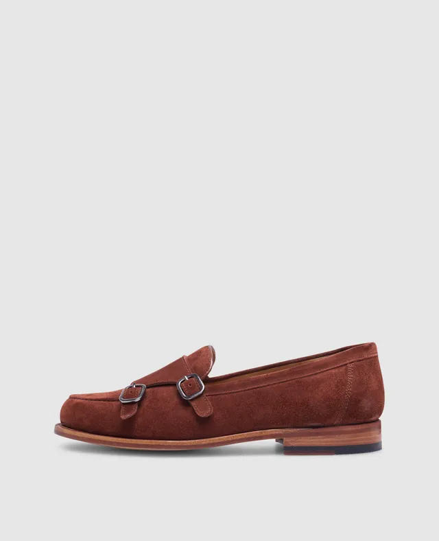 dinkelacker-wien-double-monk-v-rotbraun-kalbsvelours-schnallenschuh image 1