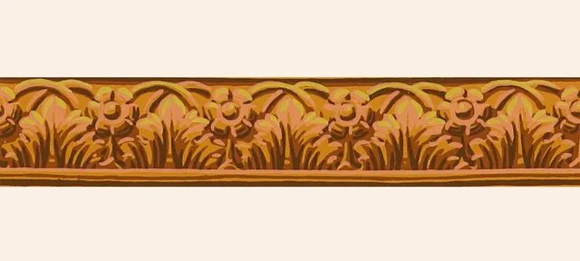 hembus-borte-4053-a-akanthus-mit-bl-ten-gelb-papiertapetenborte image 1