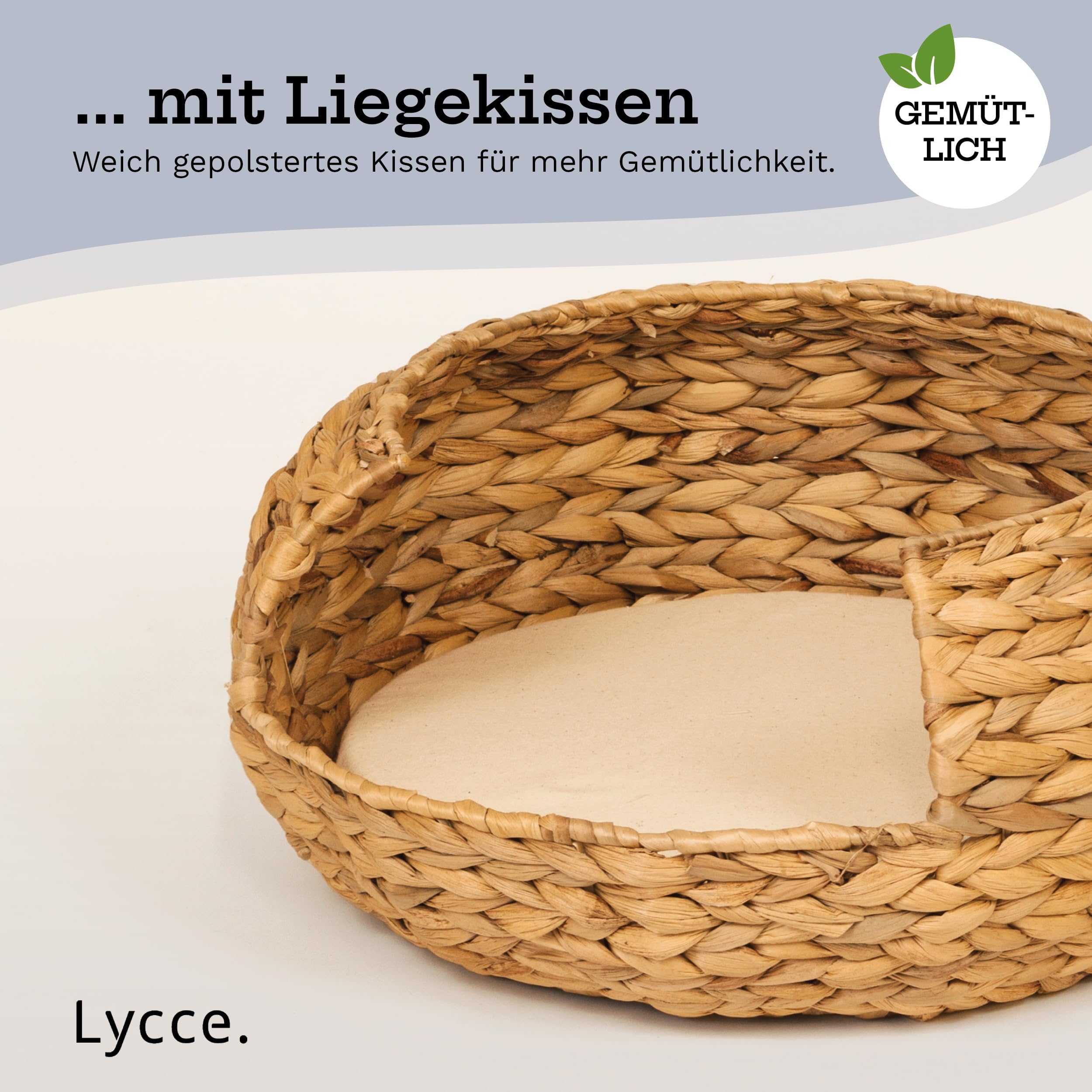 lycce-katzenkorb-opal-42-cm-wasserhyazinthe-mit-kissen image 5