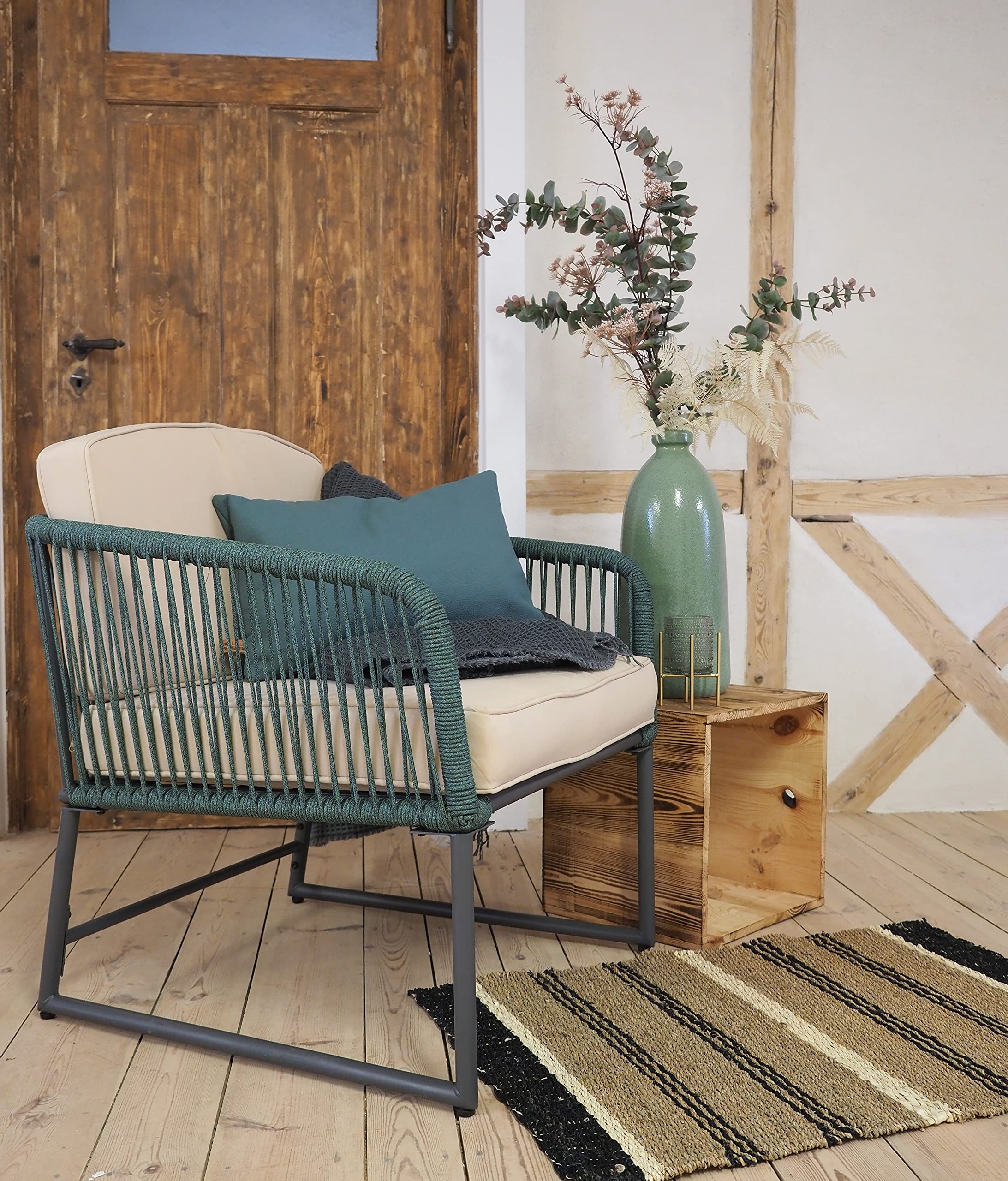 lycce-loungesessel-summer-gartenstuhl-blau-grau-sitzh-he-35-cm-mit-sitzkissen image 2