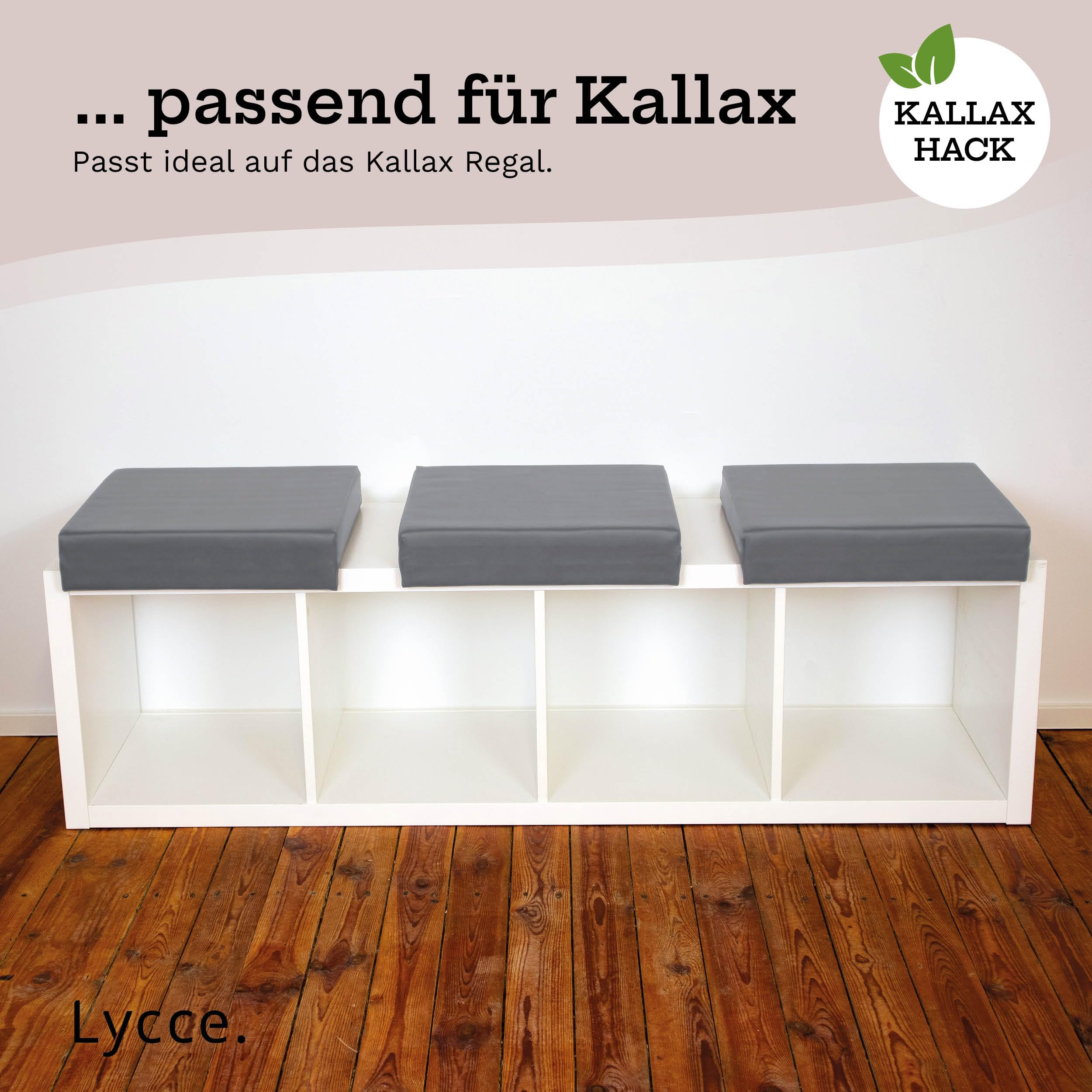 lycce-bankauflage-klemmkissen-kunstleder-1-leiste-grau-40x38x8-cm image 7
