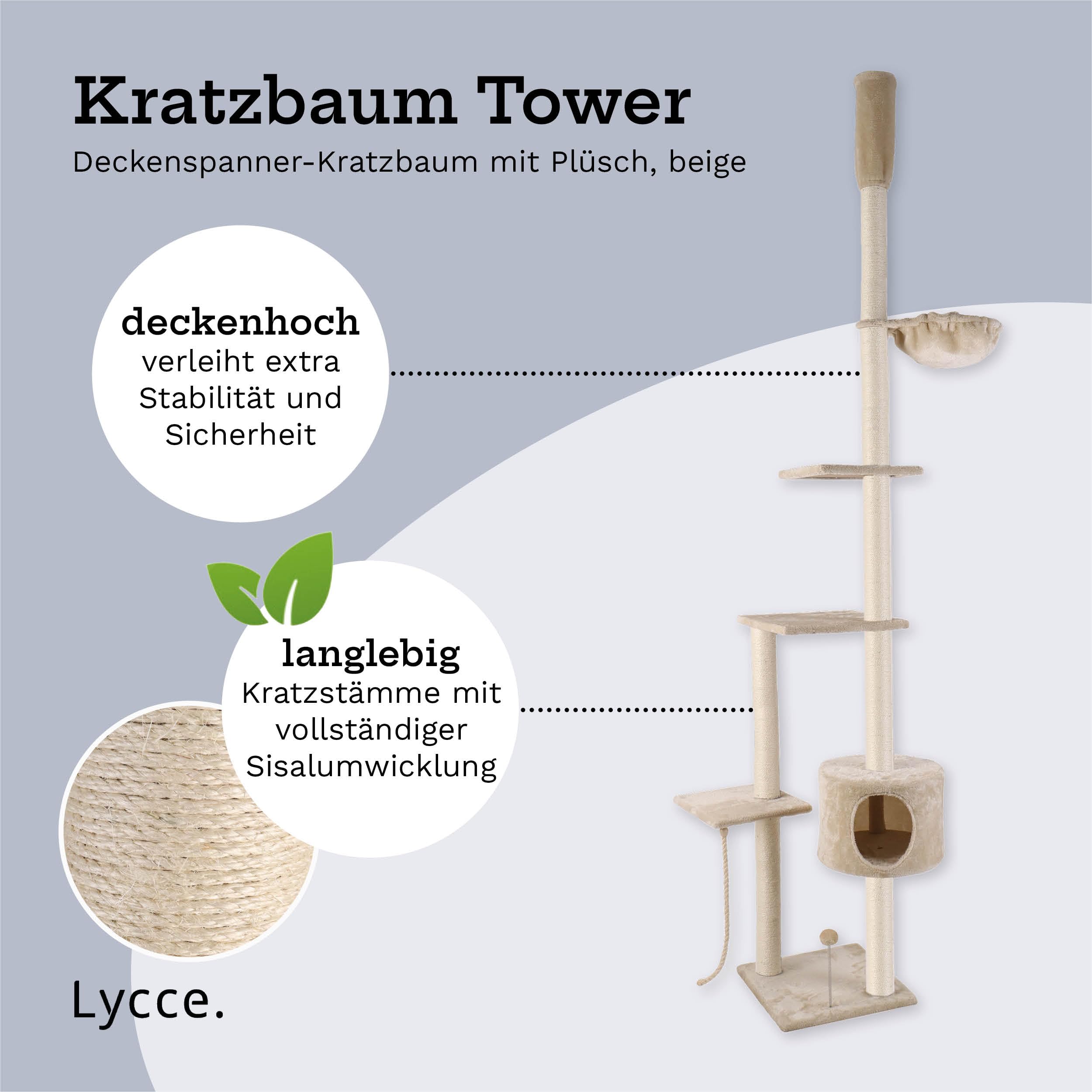 lycce-katzenbaum-tower-deckenhoch-230-260-cm-sisal-pl-sch-beige image 2