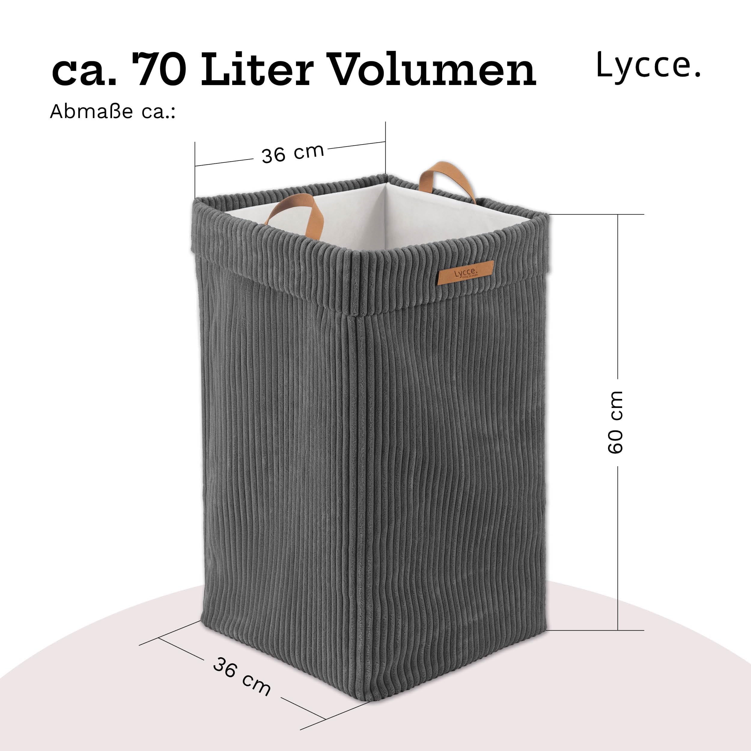 lycce-w-schekorb-cord-dunkelgrau-36-x-36-x-60-cm-70-liter image 3