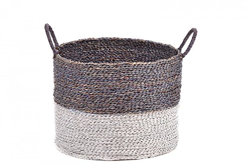 lycce-aufbewahrungskorb-seegras-rund-grau-braun-wei-gr-e-1-36x30-cm image 8