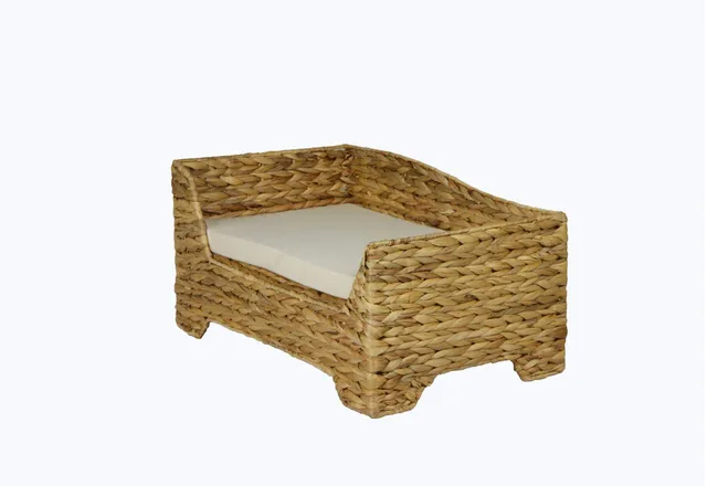 lycce-katzenbett-geflochten-wasserhyazinthe-ottomane-natur-mit-kissen image 1