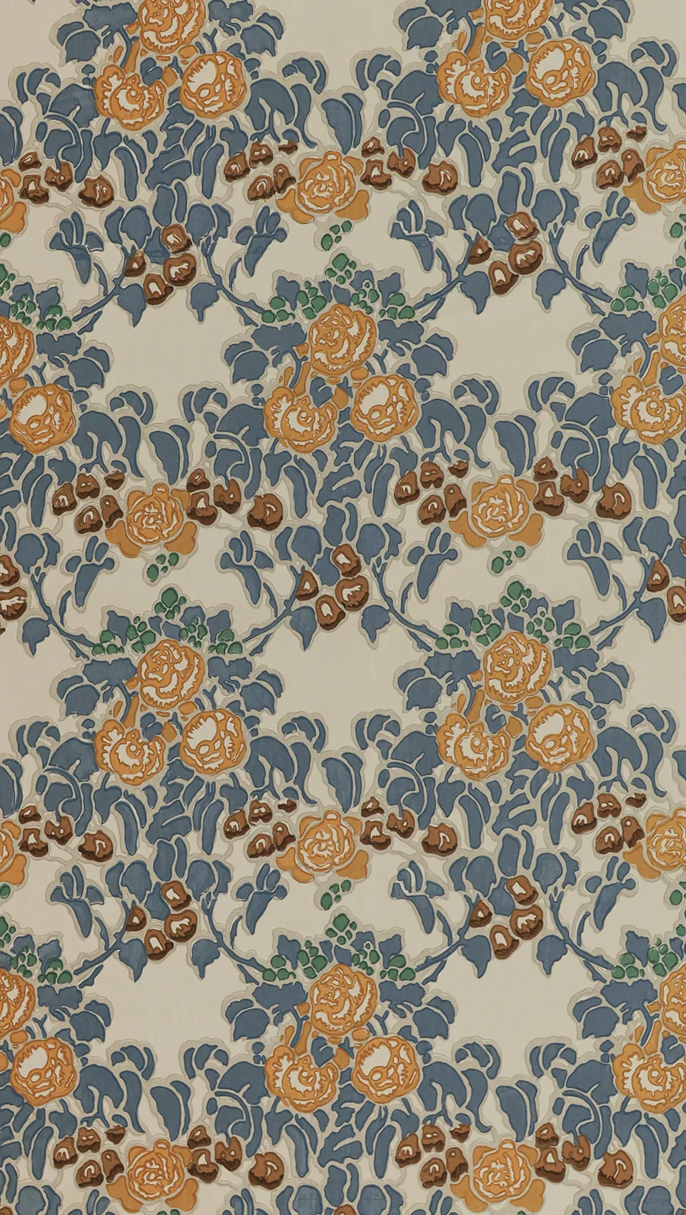 hembus-tapete-504-kachelornament-blau-ocker-papiertapete image 1