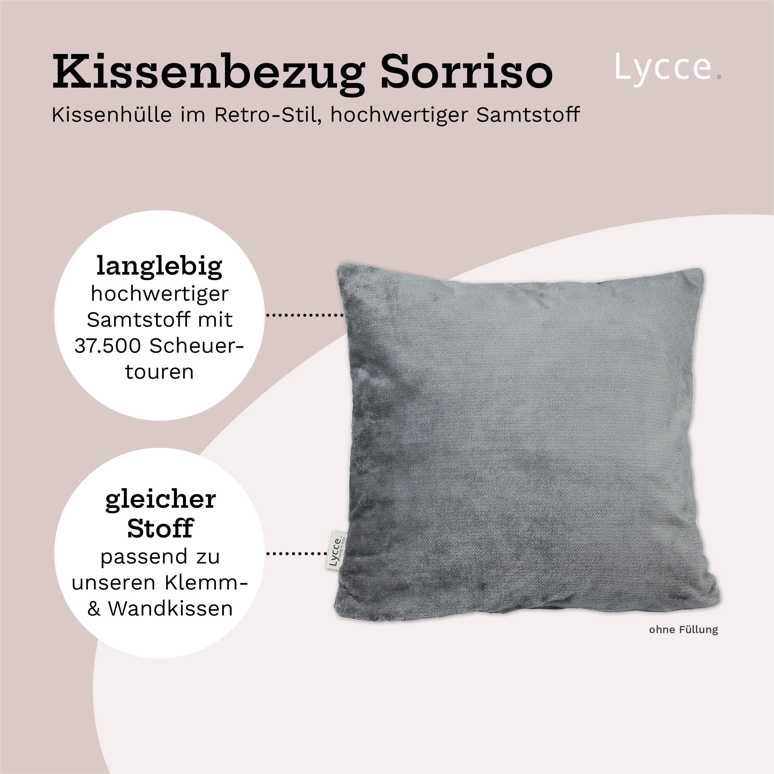 lycce-kissenbezug-sorriso-samt-grau-40-x-40-cm-mit-rei-verschluss image 2