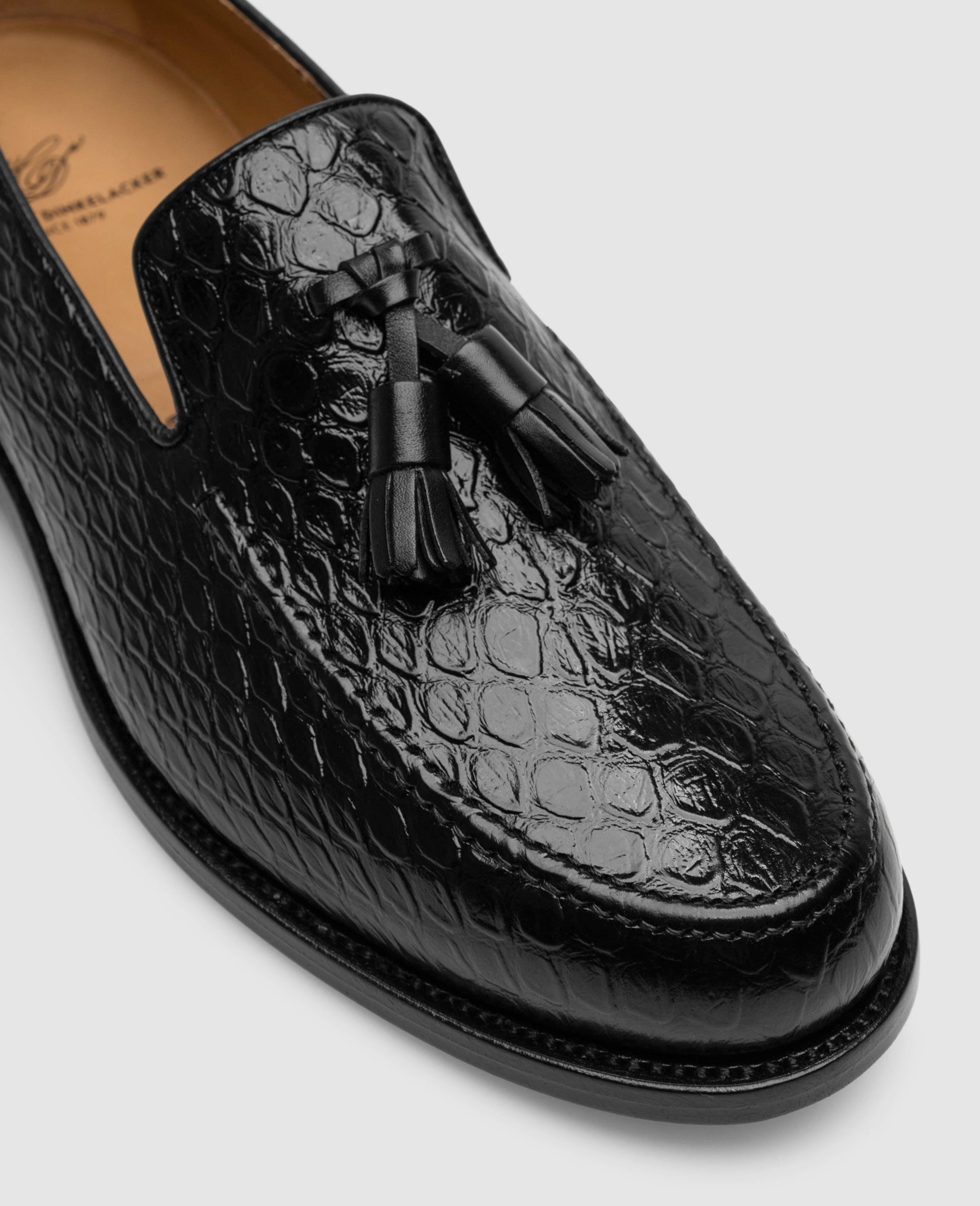 dinkelacker-wien-plain-tassel-loafer-bc-schwarz-krokodil-optik image 4