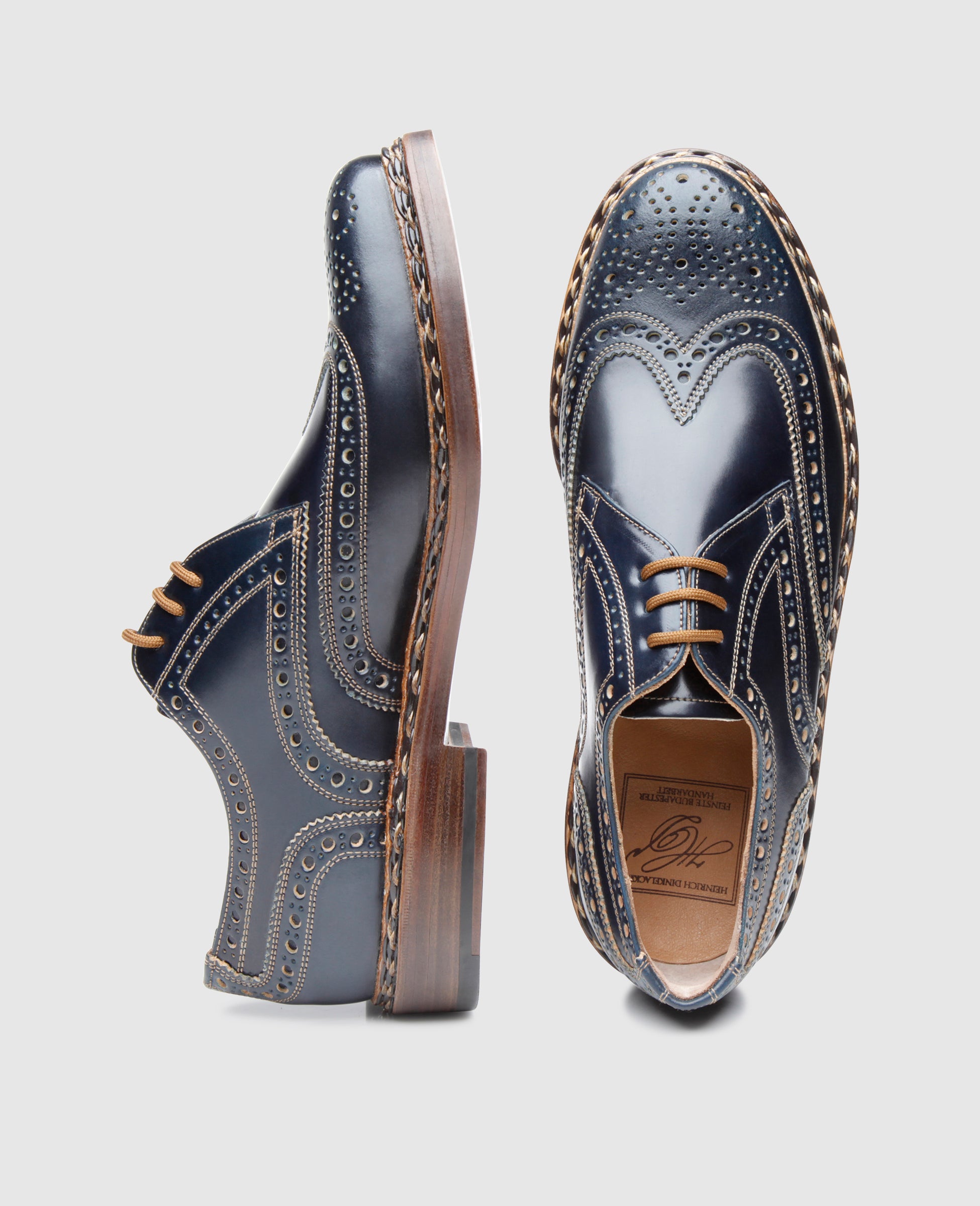 dinkelacker-buda-full-brogue-c-derby-navy-shell-cordovan image 8