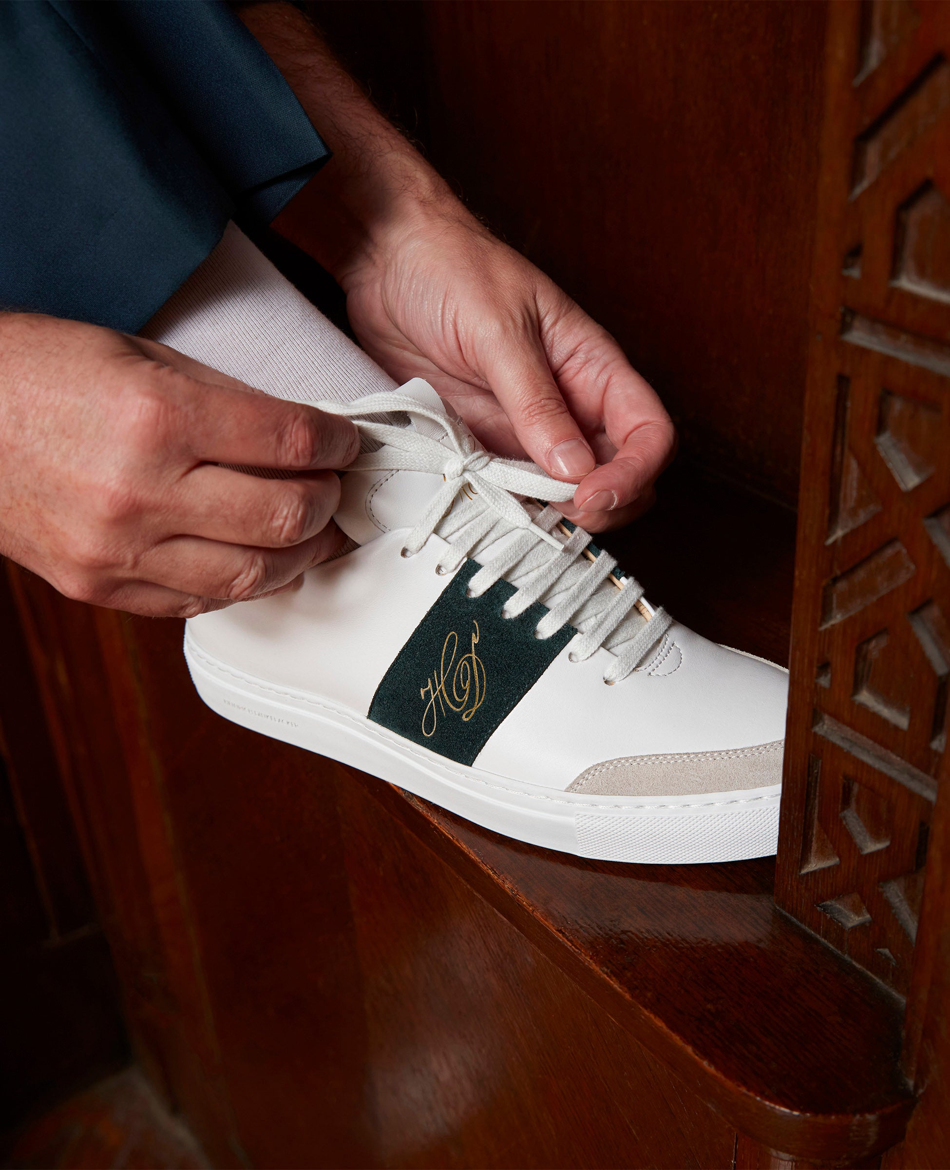 dinkelacker-turin-tennis-sneaker-wei-petrol-kalbsnappa image 8