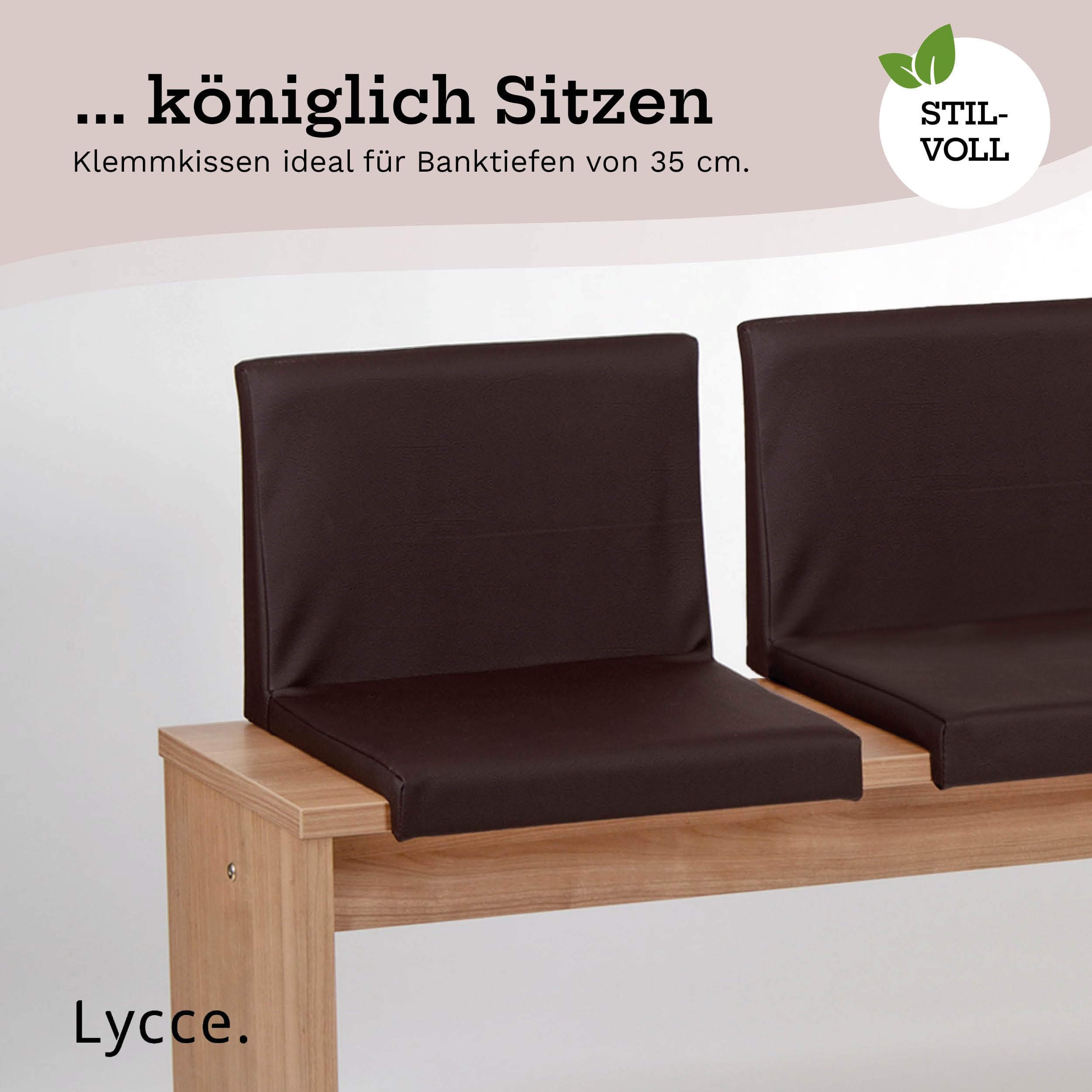 lycce-bankauflage-klemmkissen-1-leiste-kunstleder-braun-mit-r-ckenlehne image 5