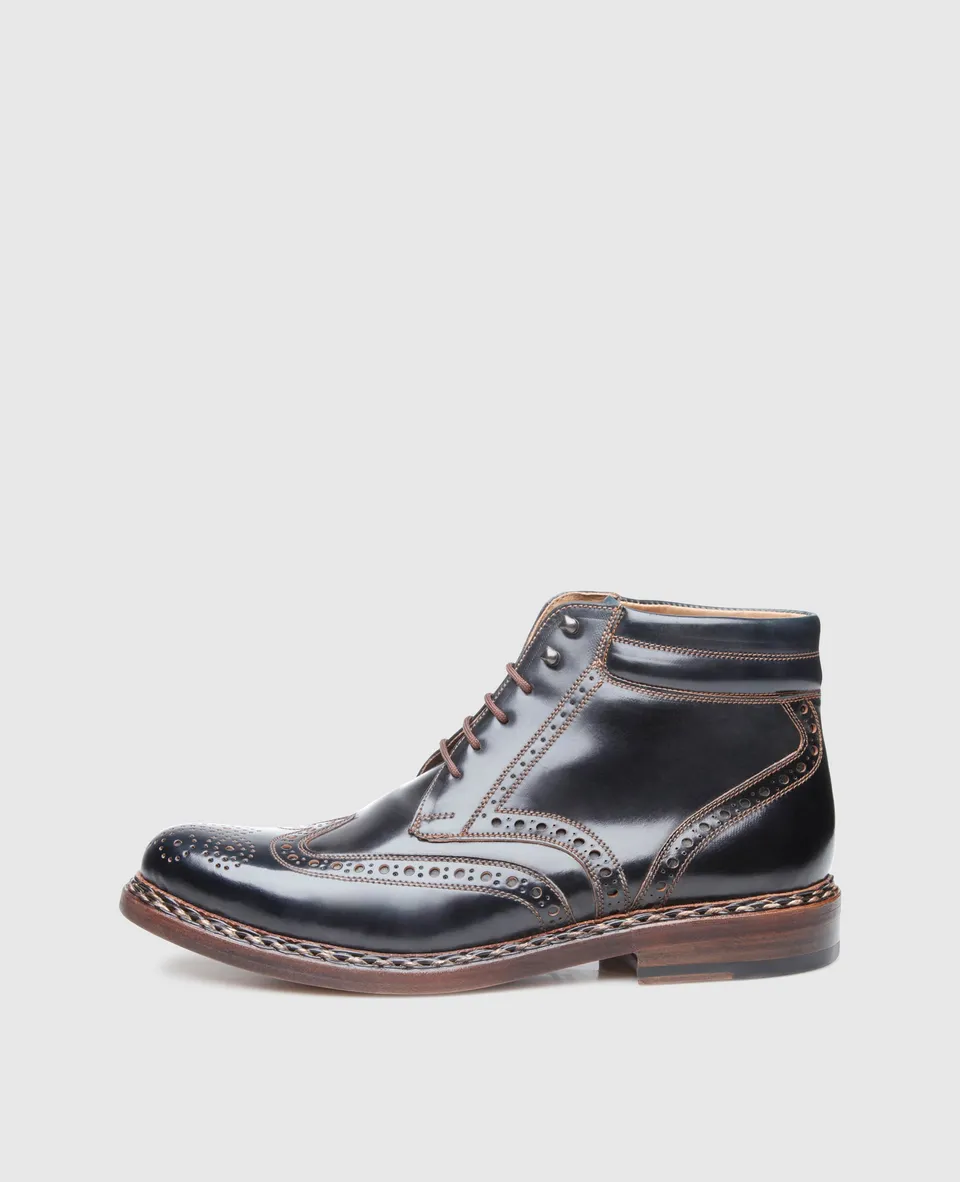 dinkelacker-buda-full-brogue-stiefel-c-schwarz-shell-cordovan image 1