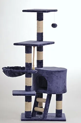 lycce-kratzbaum-cat-blau-50x40x120-cm-mit-h-hle image 1