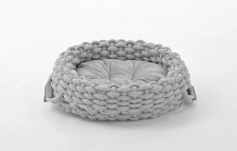 lycce-katzenbett-hundebett-kuschelnest-rope-grau-40-x-15-cm image 1