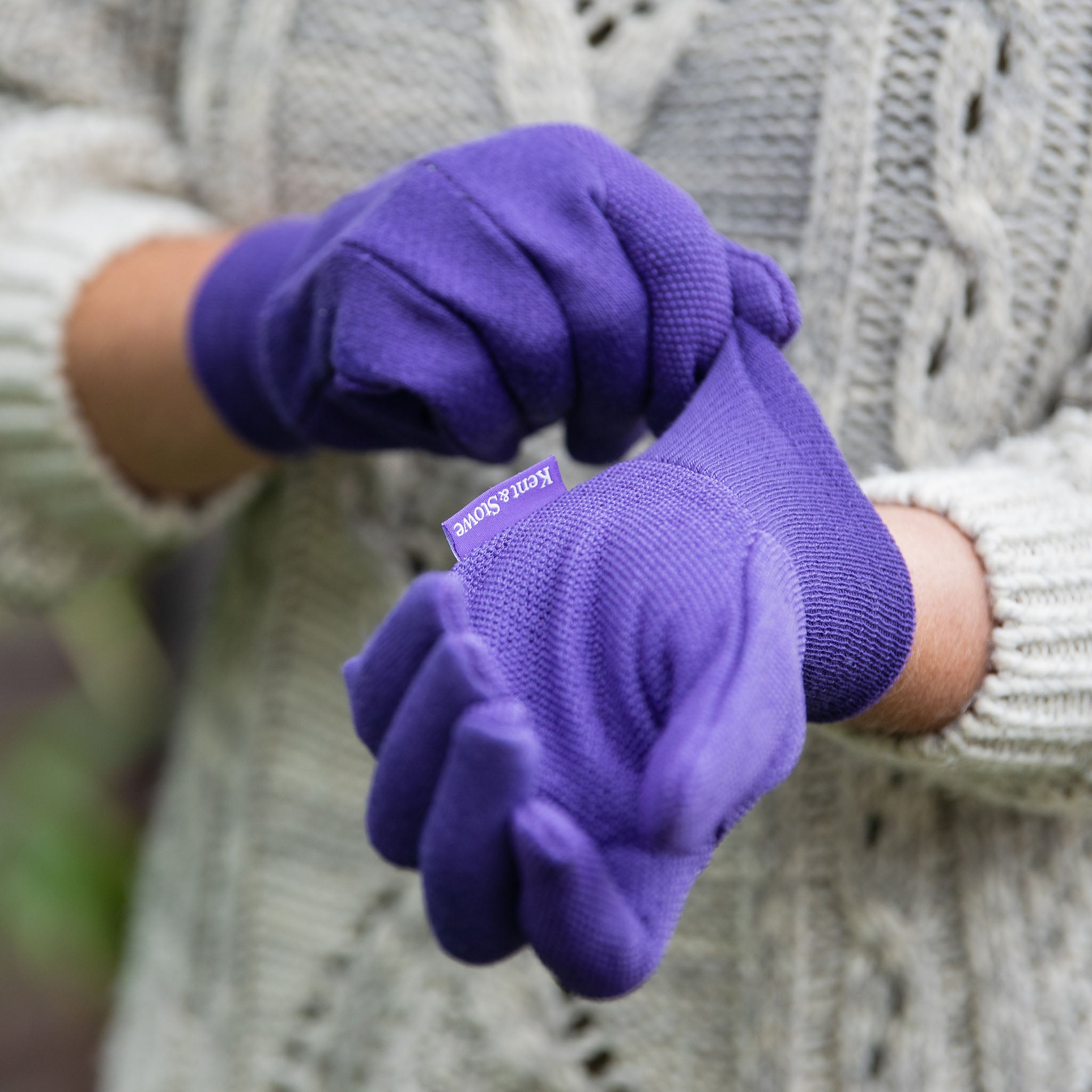 kent-stowe-purple-jersey-baumwoll-handschuhe-mit-grip-damen-medium image 3