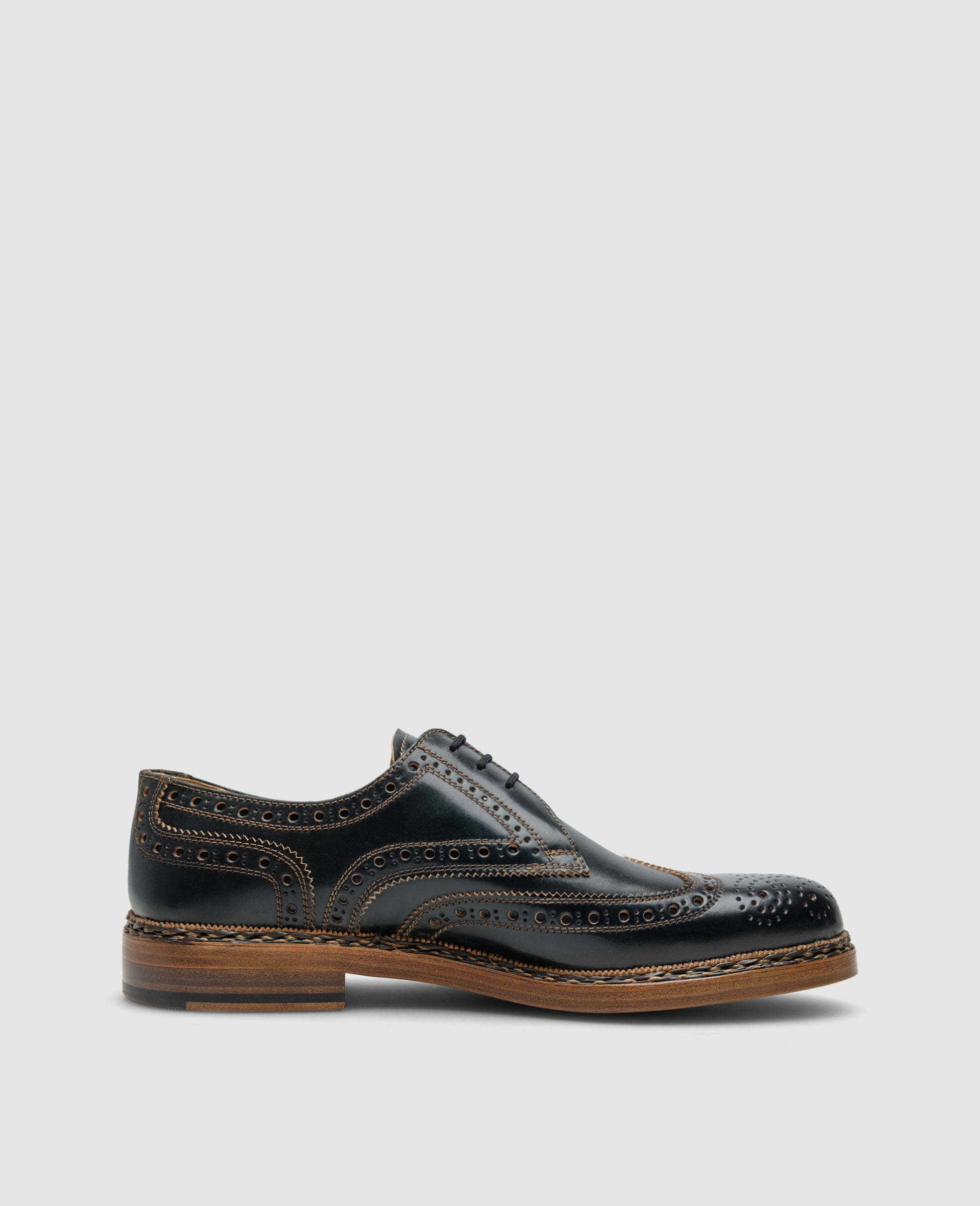 dinkelacker-buda-full-brogue-c-derby-schwarz-shell-cordovan image 8