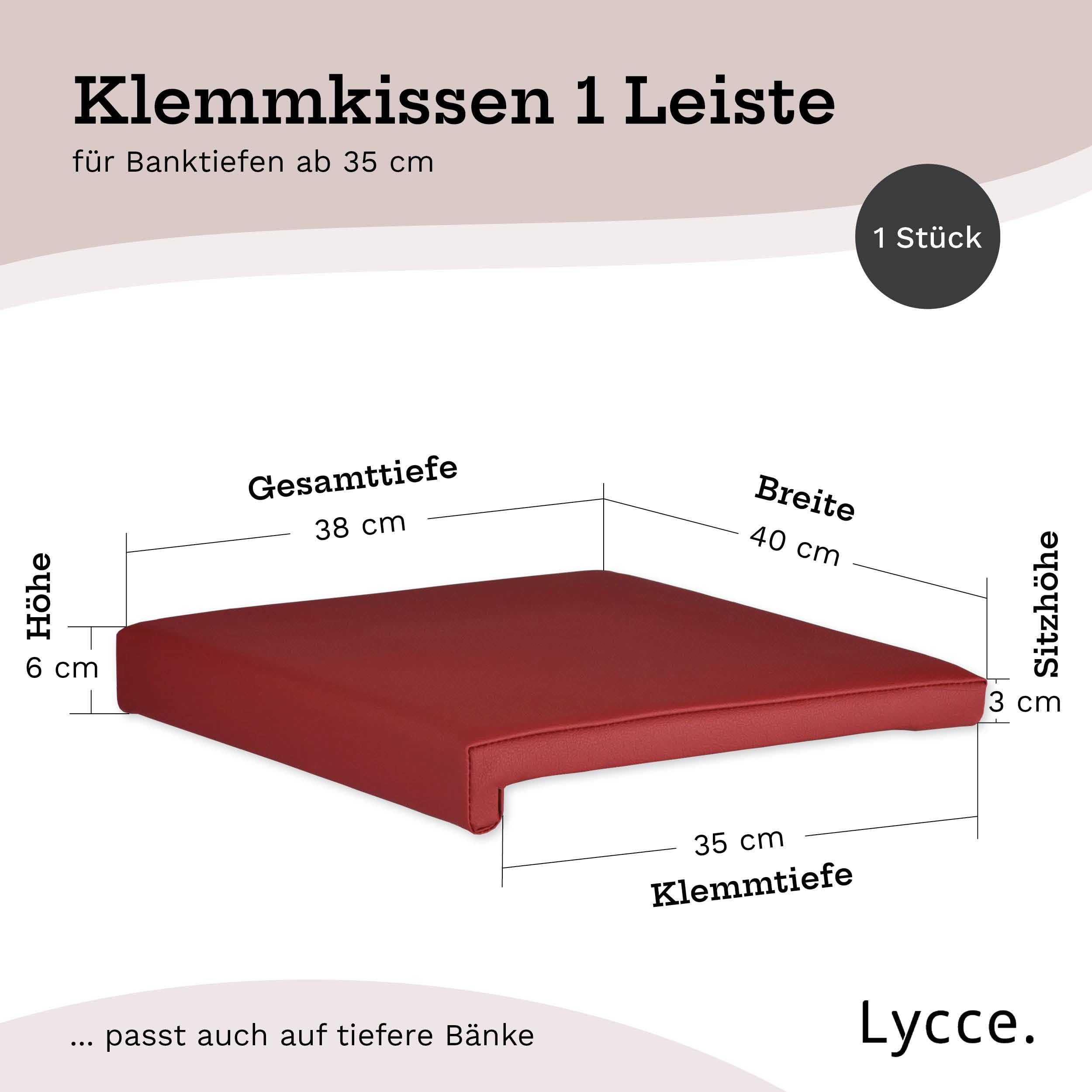 lycce-bankauflage-klemmkissen-1-leiste-kunstleder-rot-40x38x6-cm image 3