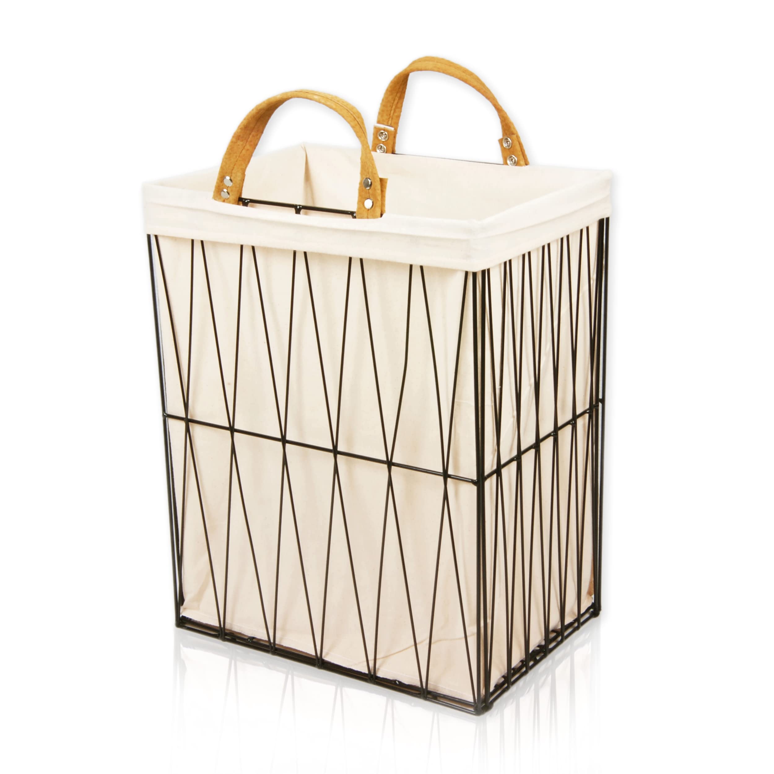 lycce-w-schesammler-w-schekorb-schmal-metall-schwarz-35-l-35x25x46-cm image 1