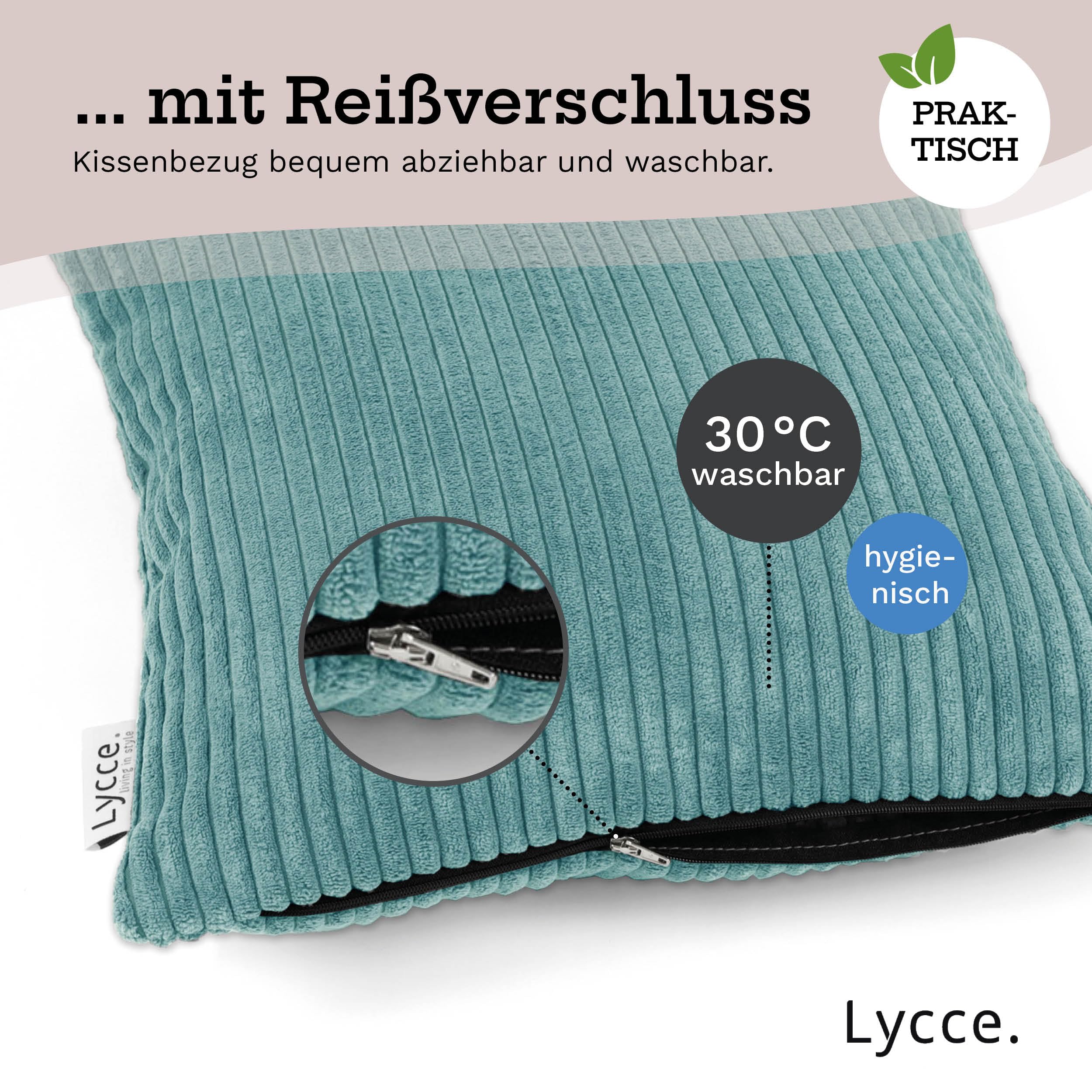 lycce-kissenbez-ge-2er-set-cord-50-x-50-cm-t-rkis image 7