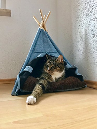 lycce-tipi-zelt-jeans-eckiger-eingang-f-r-kleine-hunde-und-katzen image 4