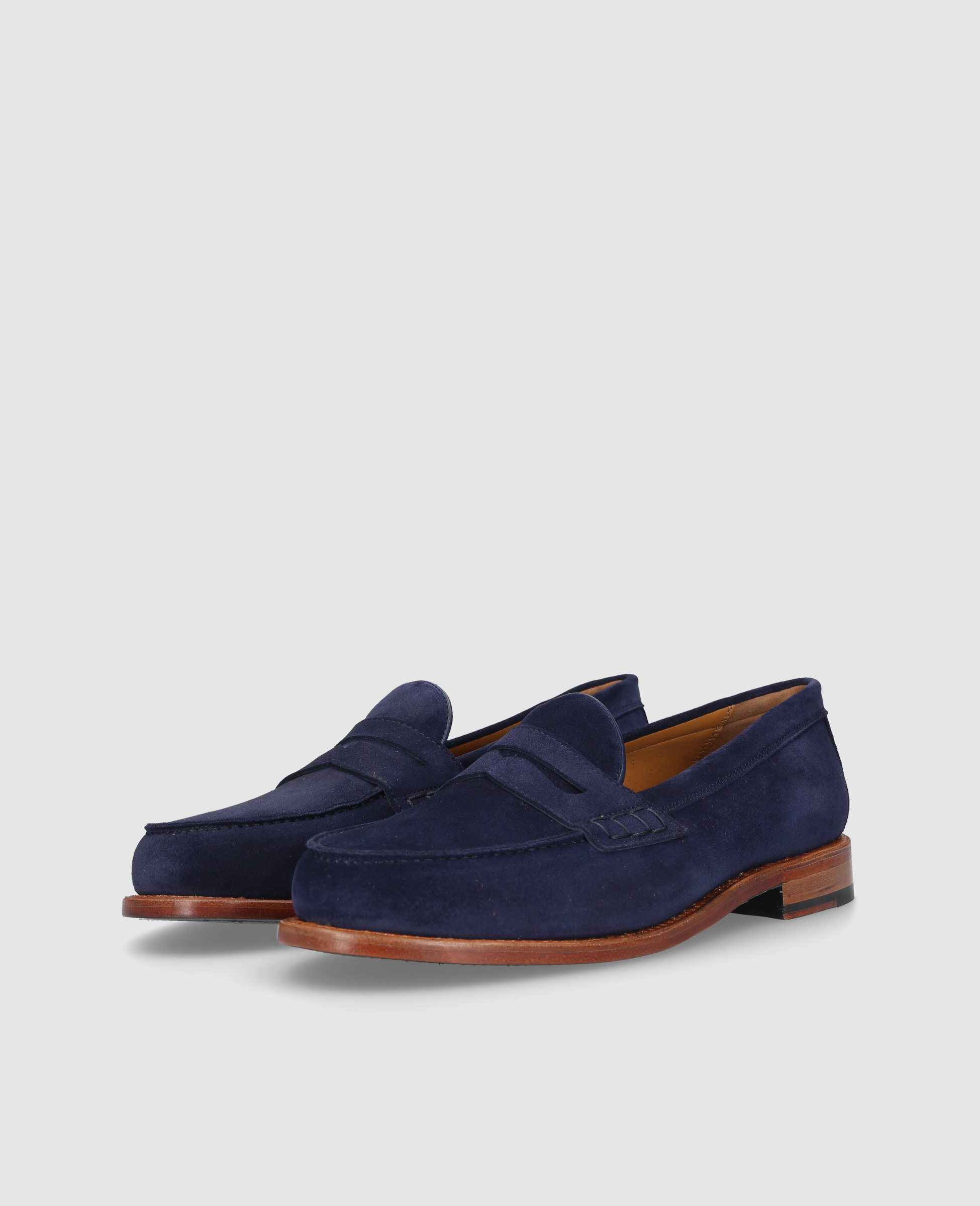 dinkelacker-wien-penny-v-slipper-blau-velours-memory-foam image 3