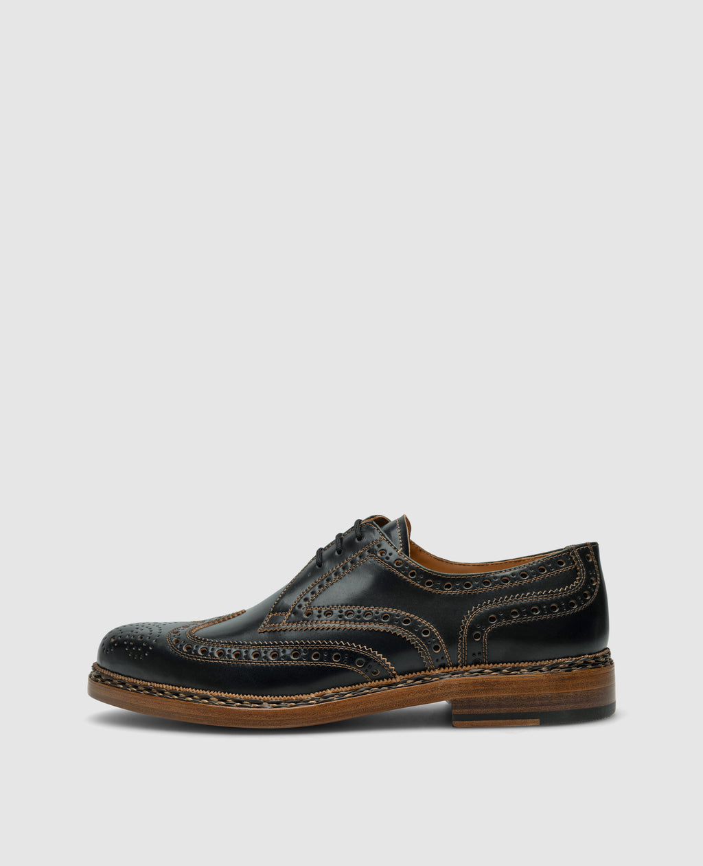 dinkelacker-buda-full-brogue-c-derby-herrenschuh-schwarz image 1