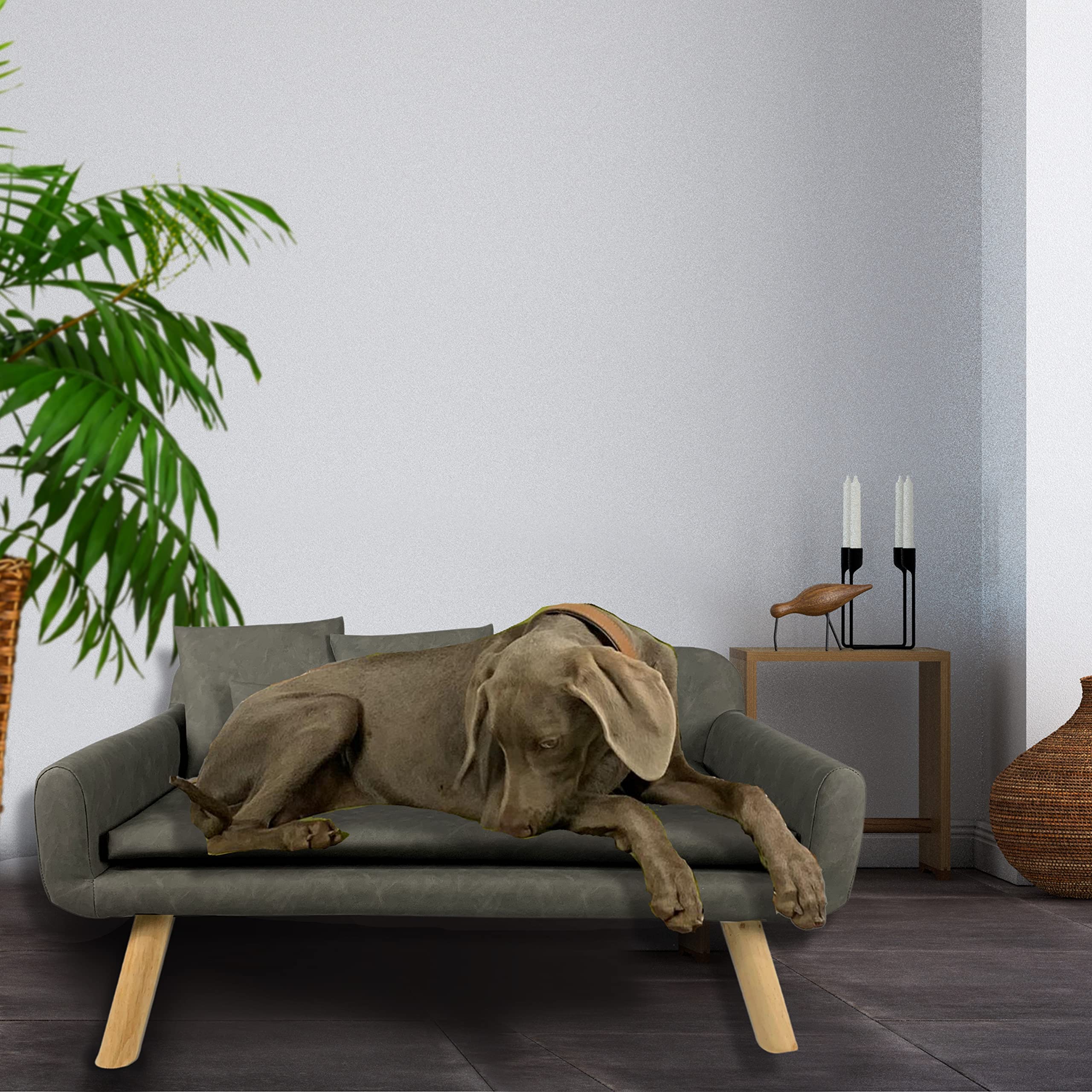 lycce-hundesofa-tilda-kunstleder-used-look-taupe-103-x-58-x-50-cm image 2