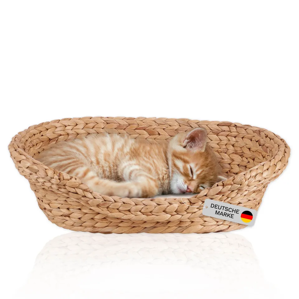 lycce-katzenbett-hundebett-oval-gr-1-wasserhyazinthe-mit-hohem-rand image 1