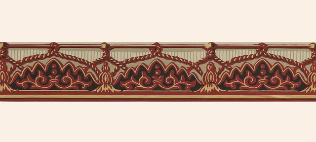 hembus-borte-521-b-poggenpuhls-tapetenborte-6-7-cm-rot-schwarz image 1