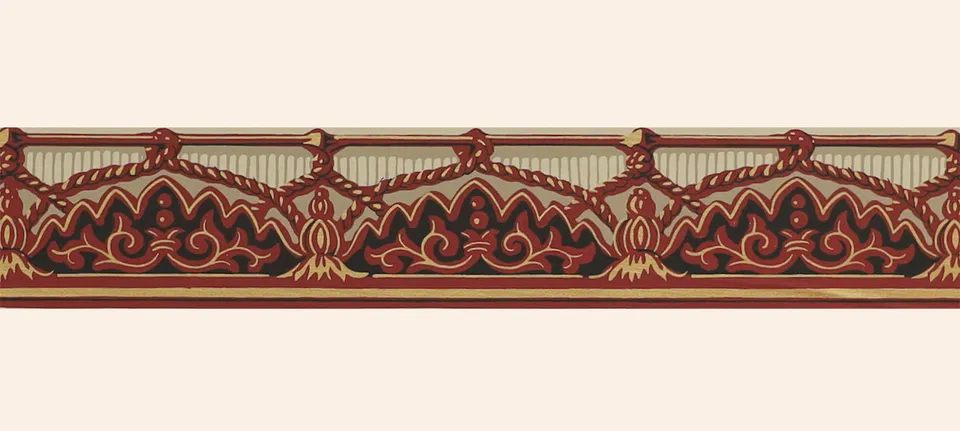 hembus-borte-521-b-poggenpuhls-tapetenborte-6-7-cm-rot-schwarz image 1