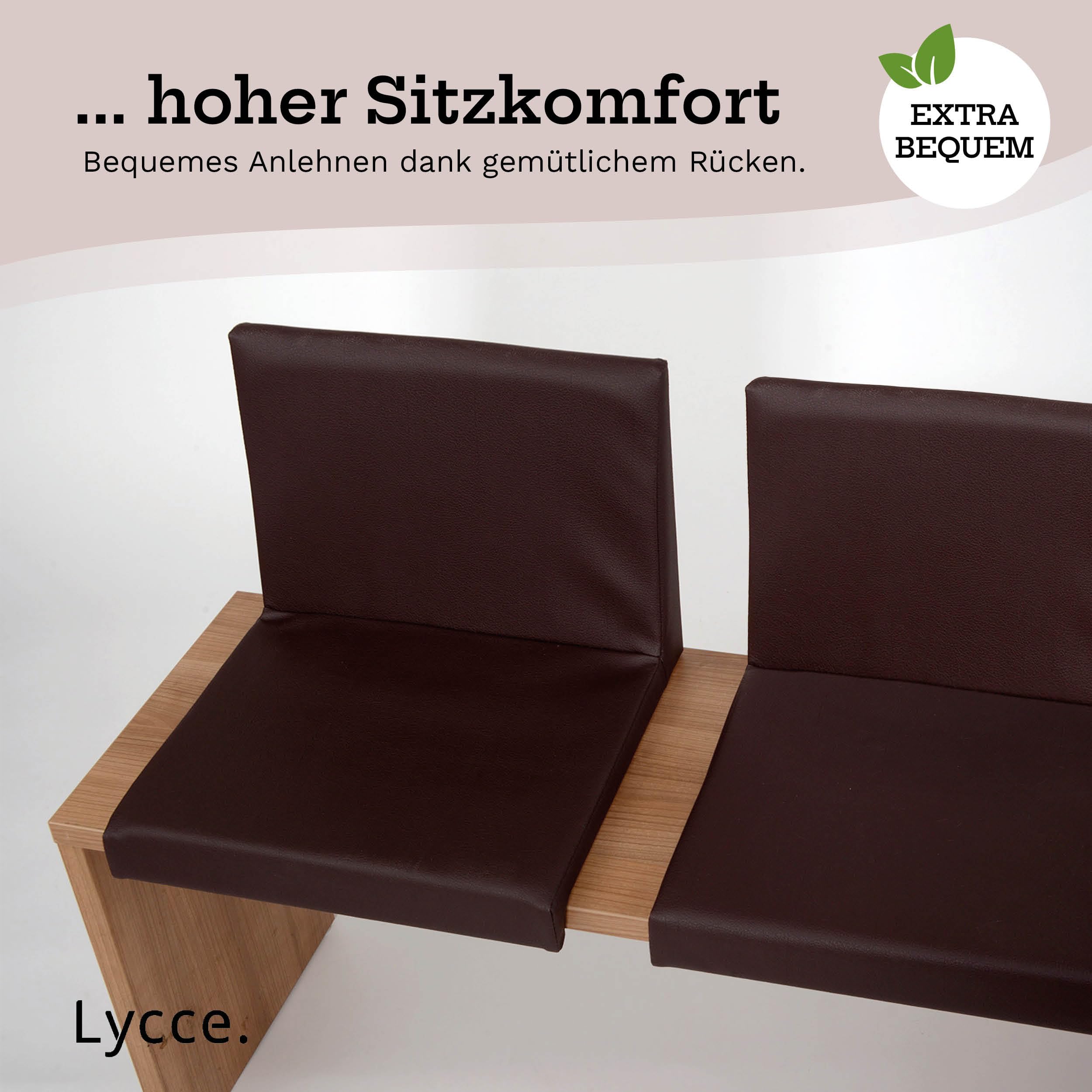 lycce-bankauflage-klemmkissen-1-leiste-kunstleder-braun-mit-r-ckenlehne image 7