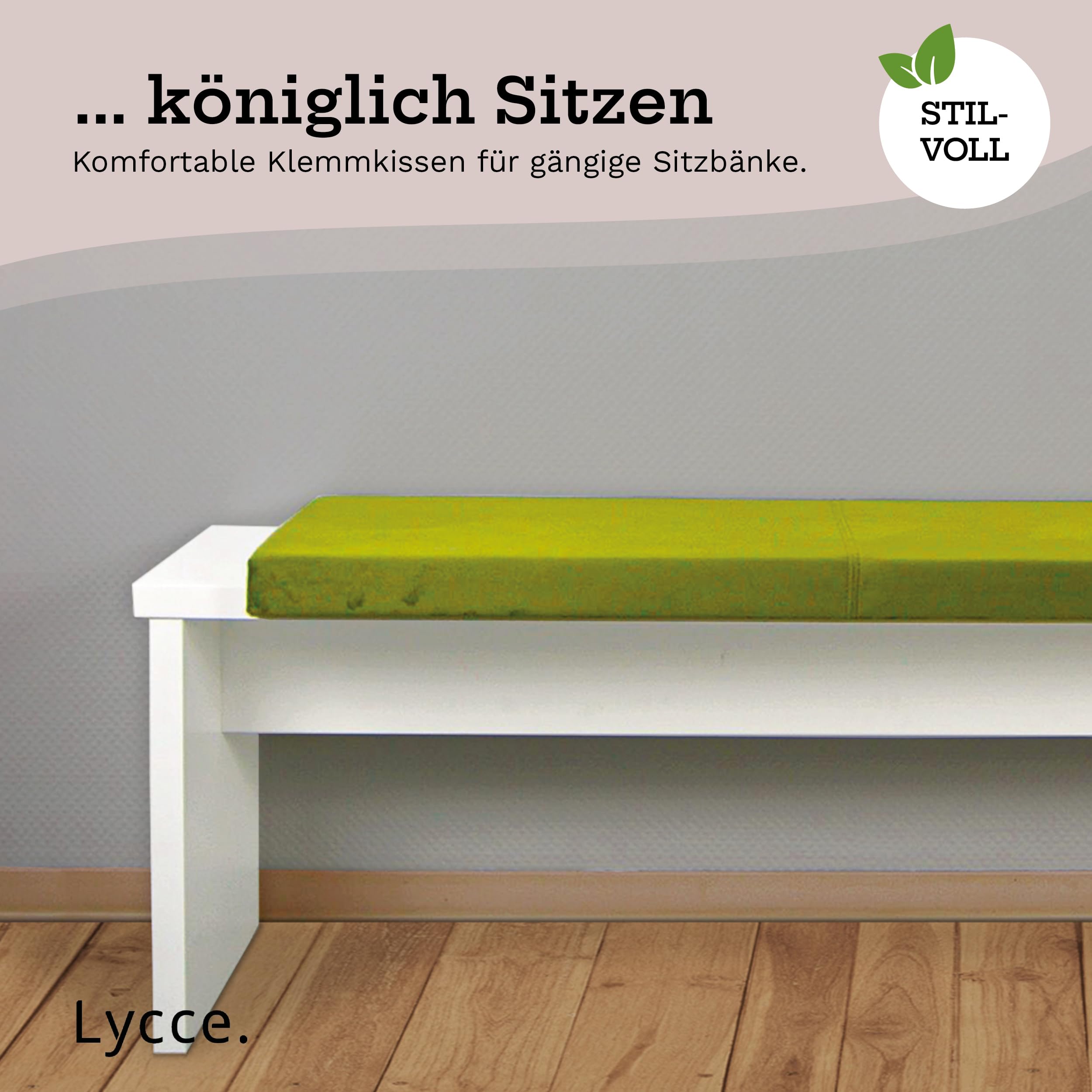 lycce-bankauflage-klemmkissen-1-leiste-2-sitzer-samt-oliv-115x38x6-cm image 5