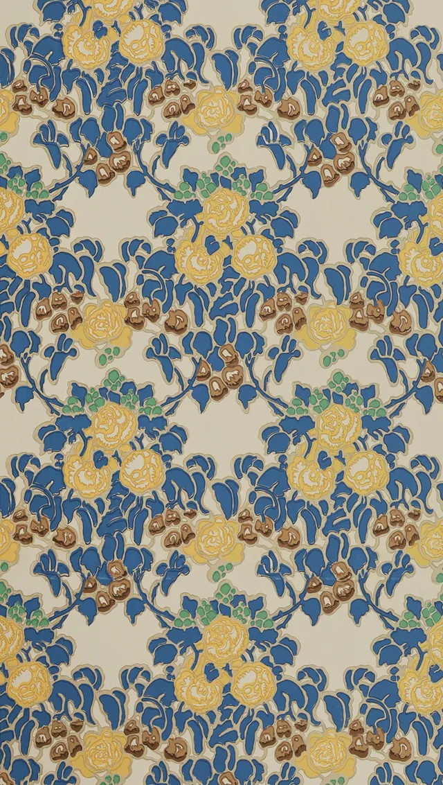 hembus-tapete-504-a-kachelornament-blau-gelb-papiertapete image 1