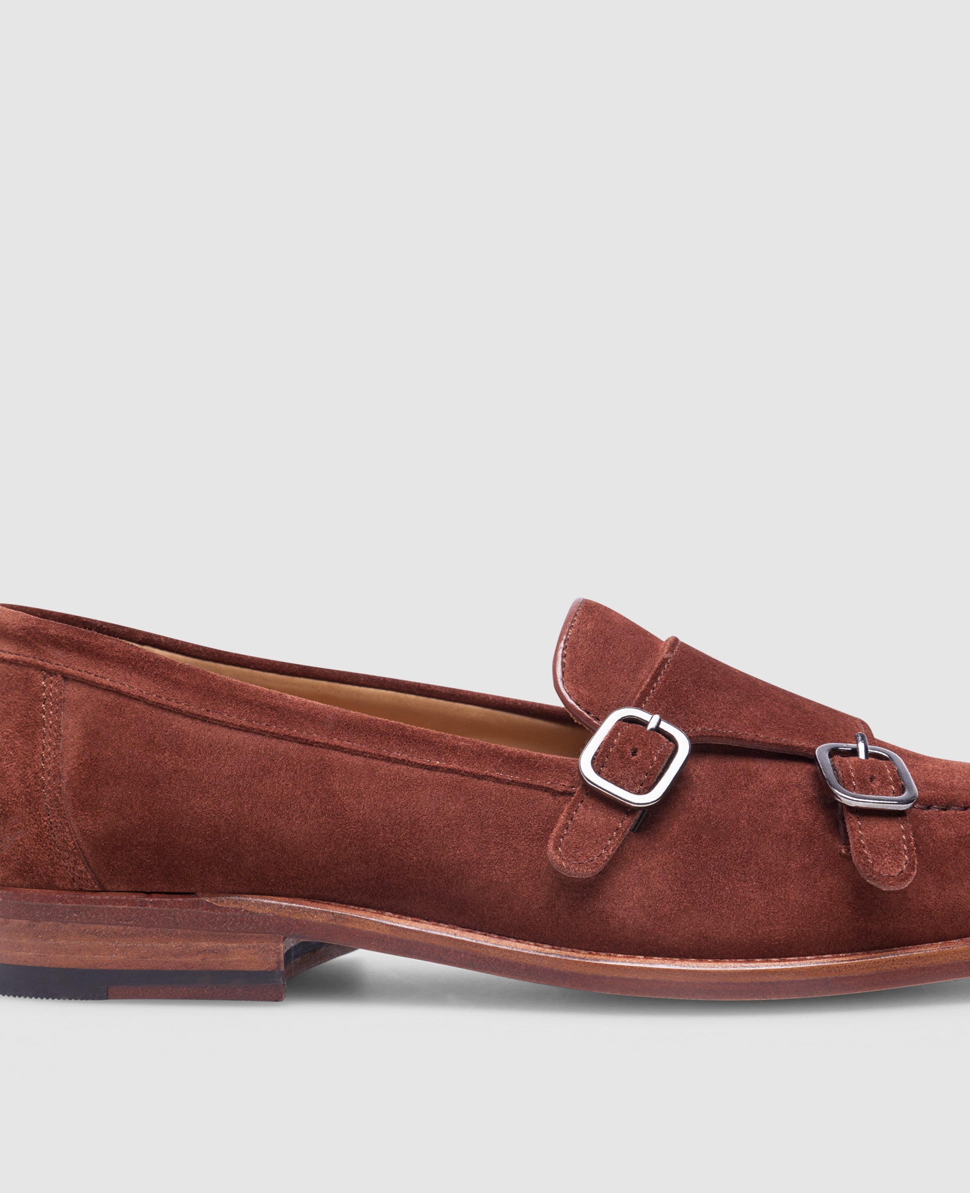 dinkelacker-wien-double-monk-v-rotbraun-kalbsvelours-schnallenschuh image 5