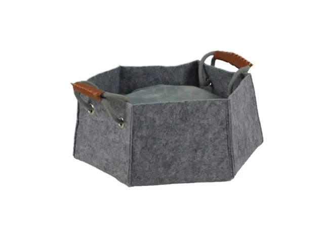 lycce-filz-hundekorb-katzenkorb-gr-e-1-filzbett-grau-30x30x17-cm image 1