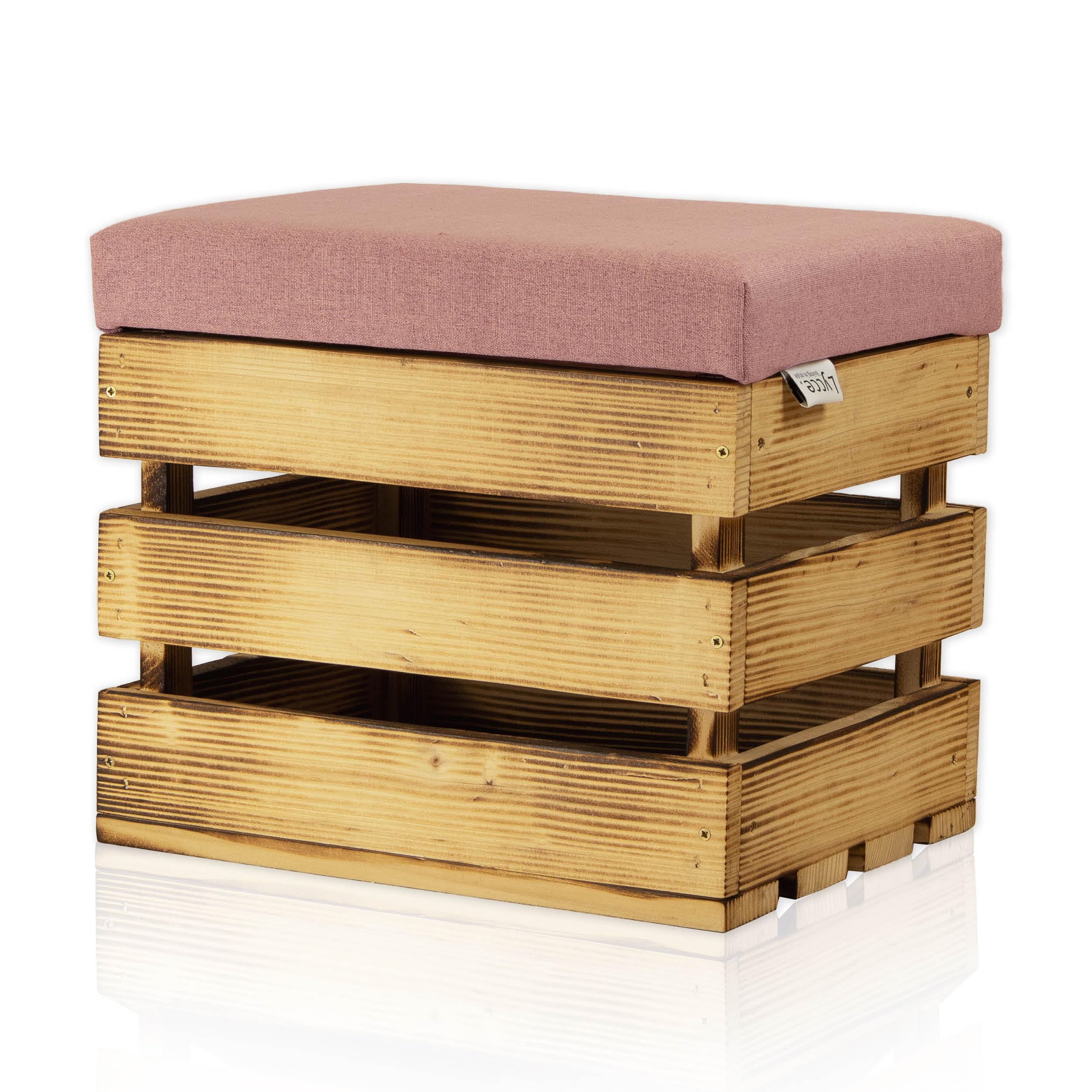 lycce-hocker-mit-stauraum-geflammt-deckel-rosa-35l-40x32x34-cm image 1