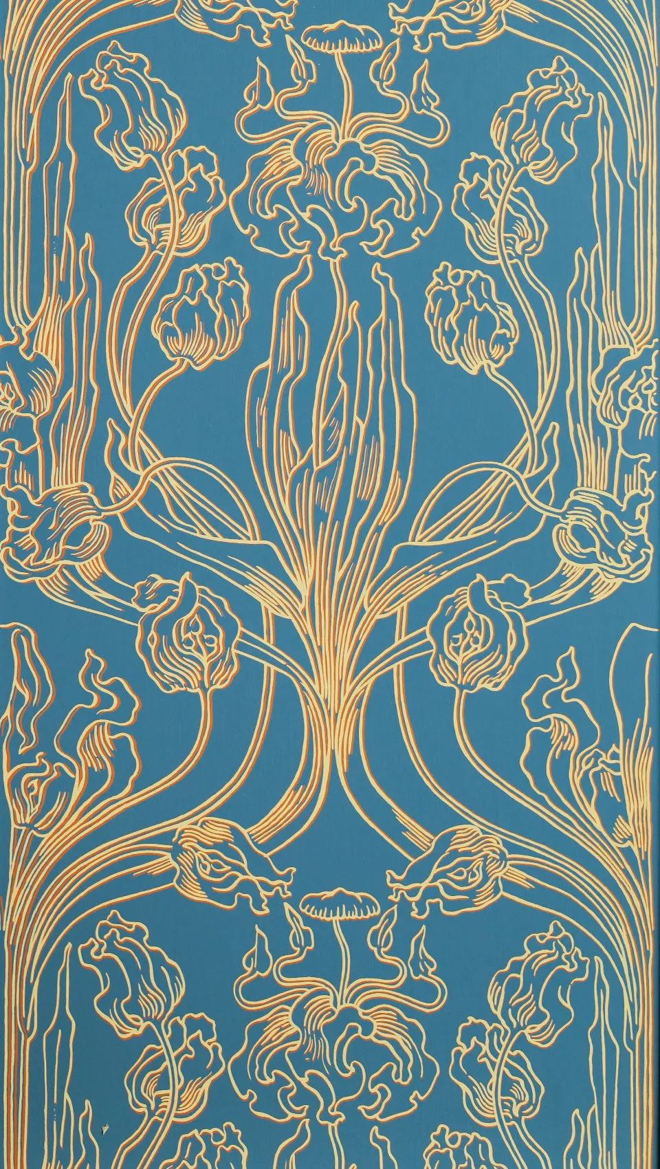 hembus-tapete-3070-tulpen-papiertapete-gelb-orange-auf-blau-52-cm image 1