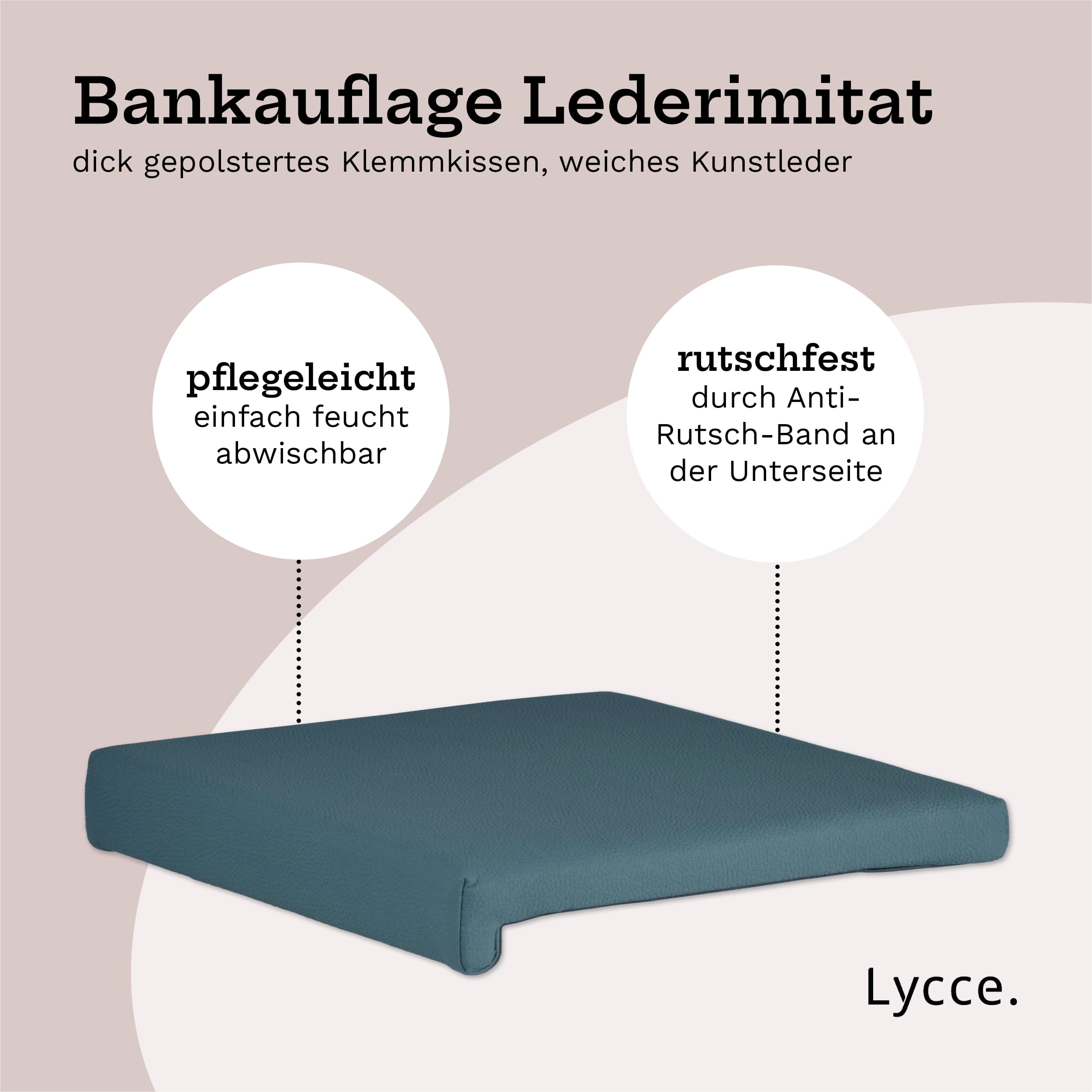 lycce-bankauflage-klemmkissen-1-leiste-lederimitat-blau-40x38x6-cm image 2