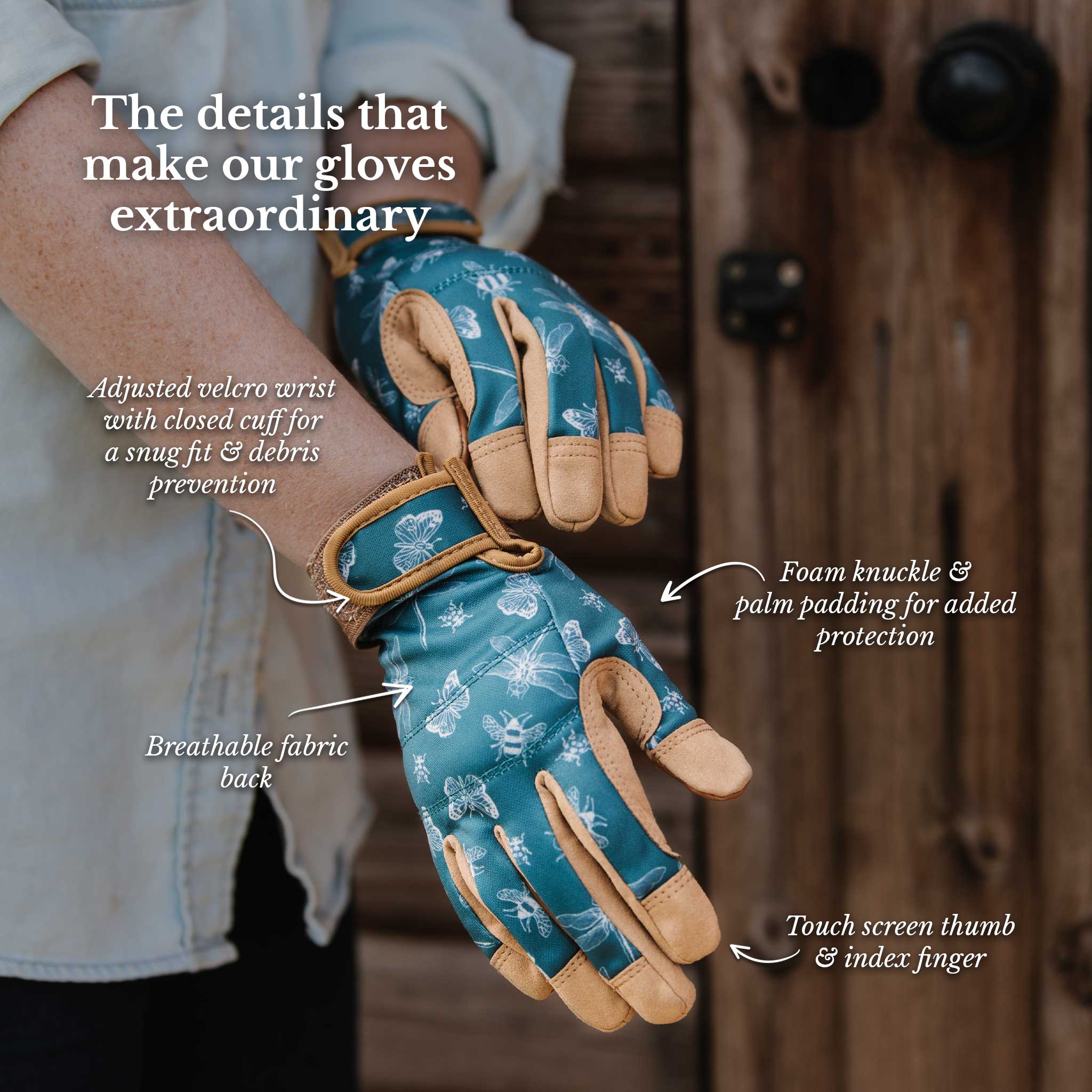 kent-stowe-teal-flutterbugs-comfort-handschuhe-small image 2