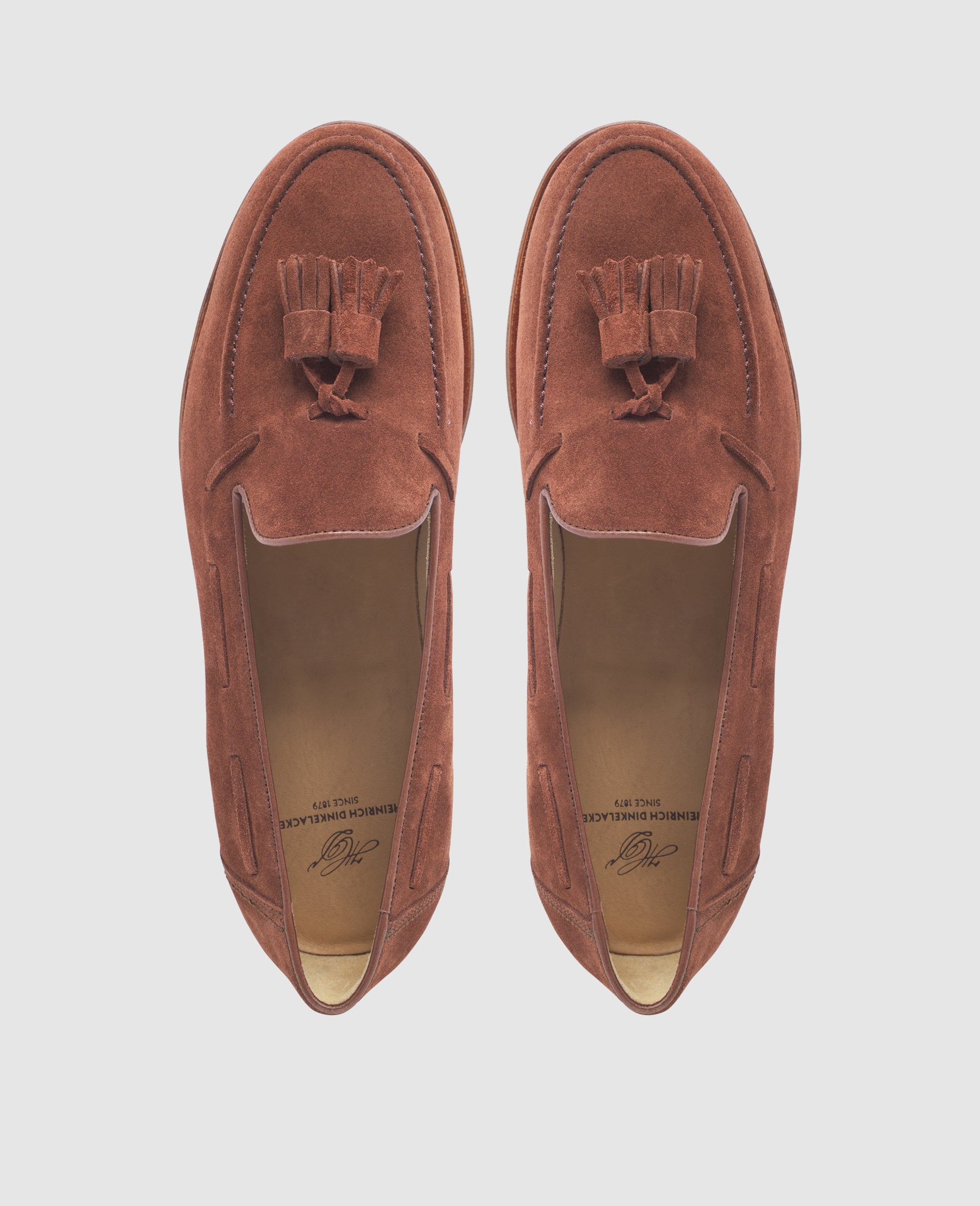 dinkelacker-wien-plain-tassel-v-loafer-rotbraun-velours image 6