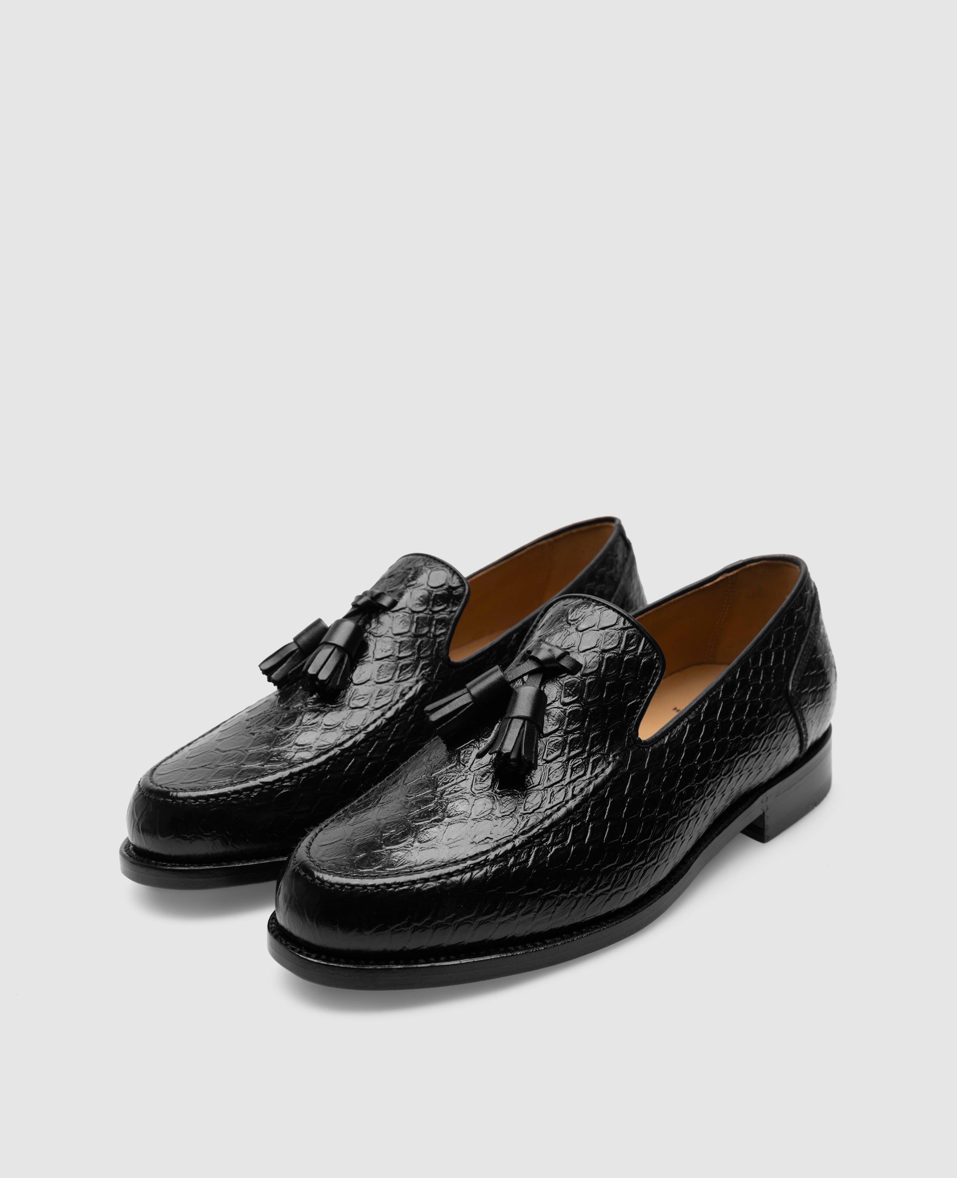 dinkelacker-wien-plain-tassel-loafer-bc-schwarz-krokodil-optik image 2