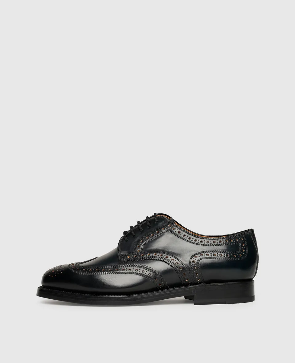 dinkelacker-london-full-brogue-c-derby-black-shell-cordovan image 1