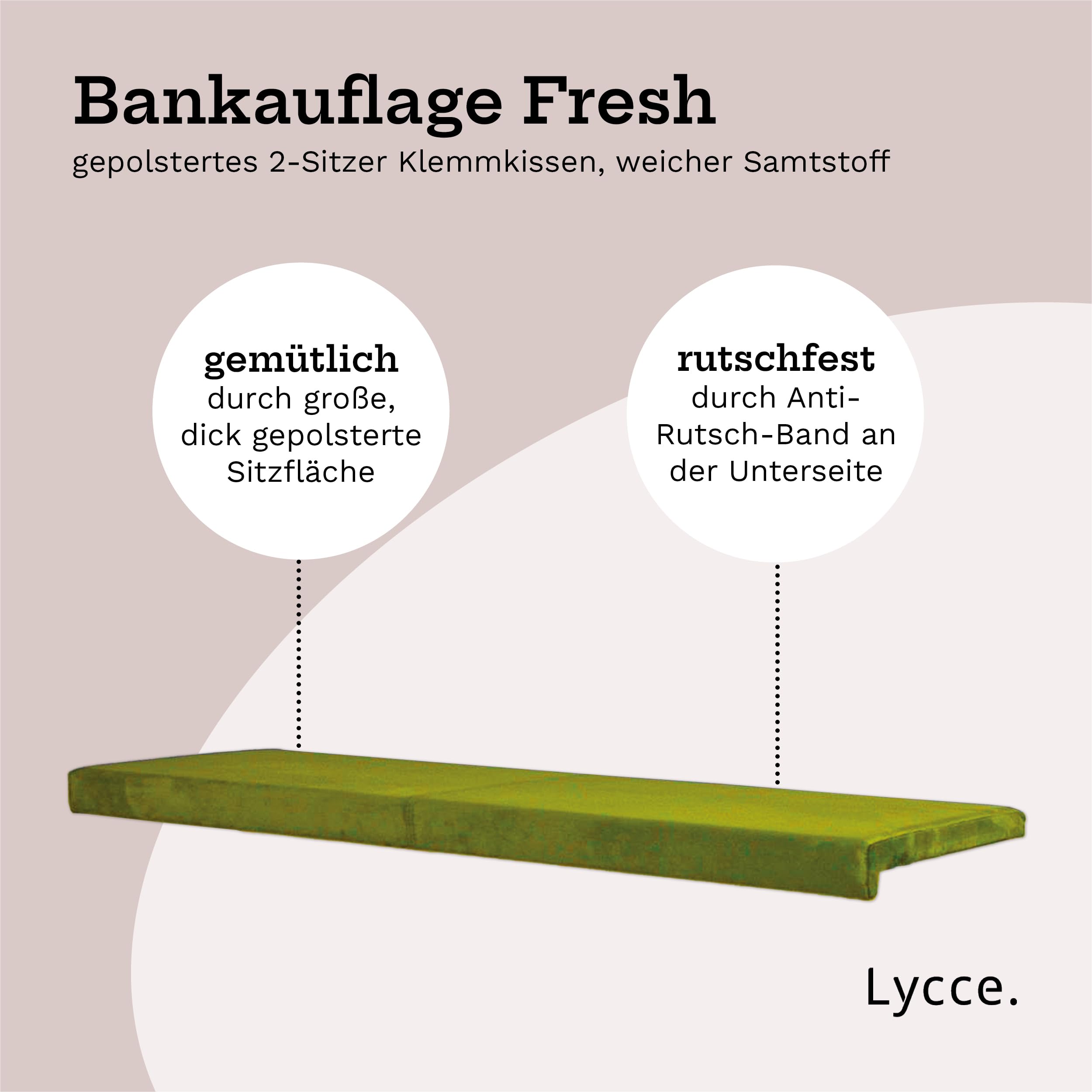 lycce-bankauflage-klemmkissen-1-leiste-2-sitzer-samt-oliv-115x38x6-cm image 3