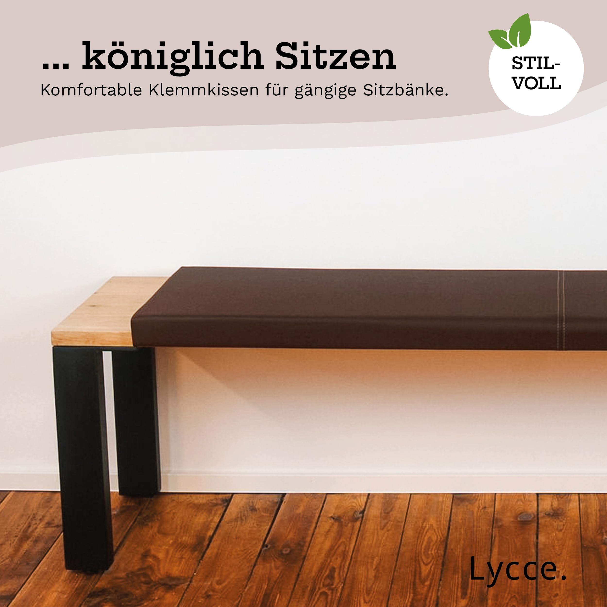 lycce-bankauflage-klemmkissen-1-leiste-2-sitzer-kunstleder-braun image 5