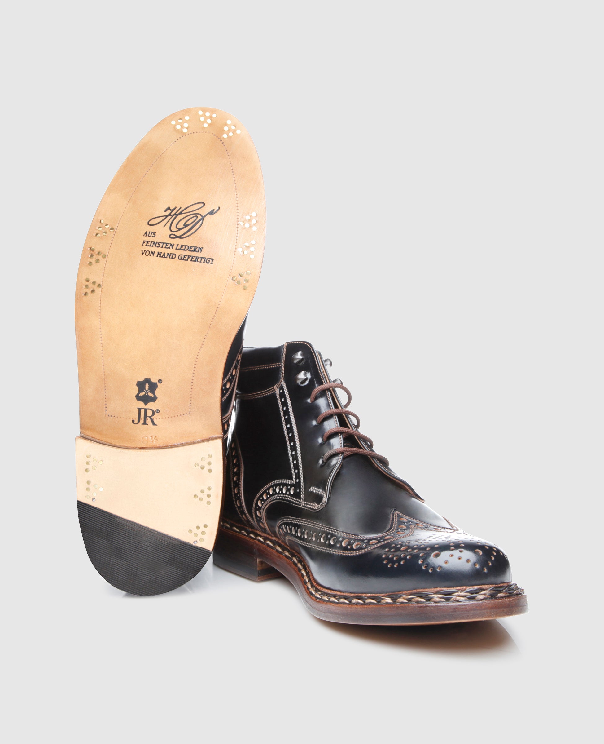 dinkelacker-buda-full-brogue-stiefel-c-schwarz-shell-cordovan image 6
