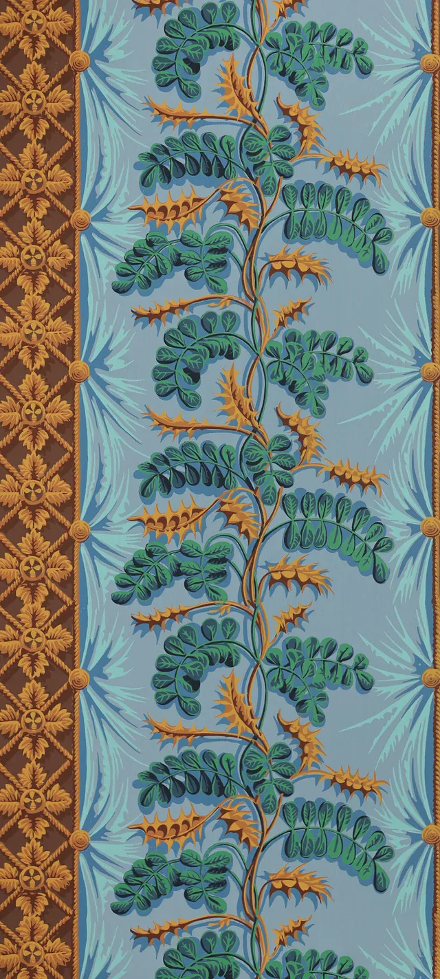 hembus-tapete-511-draperietapete-papiertapete-48-cm-blau-braun-gold image 1