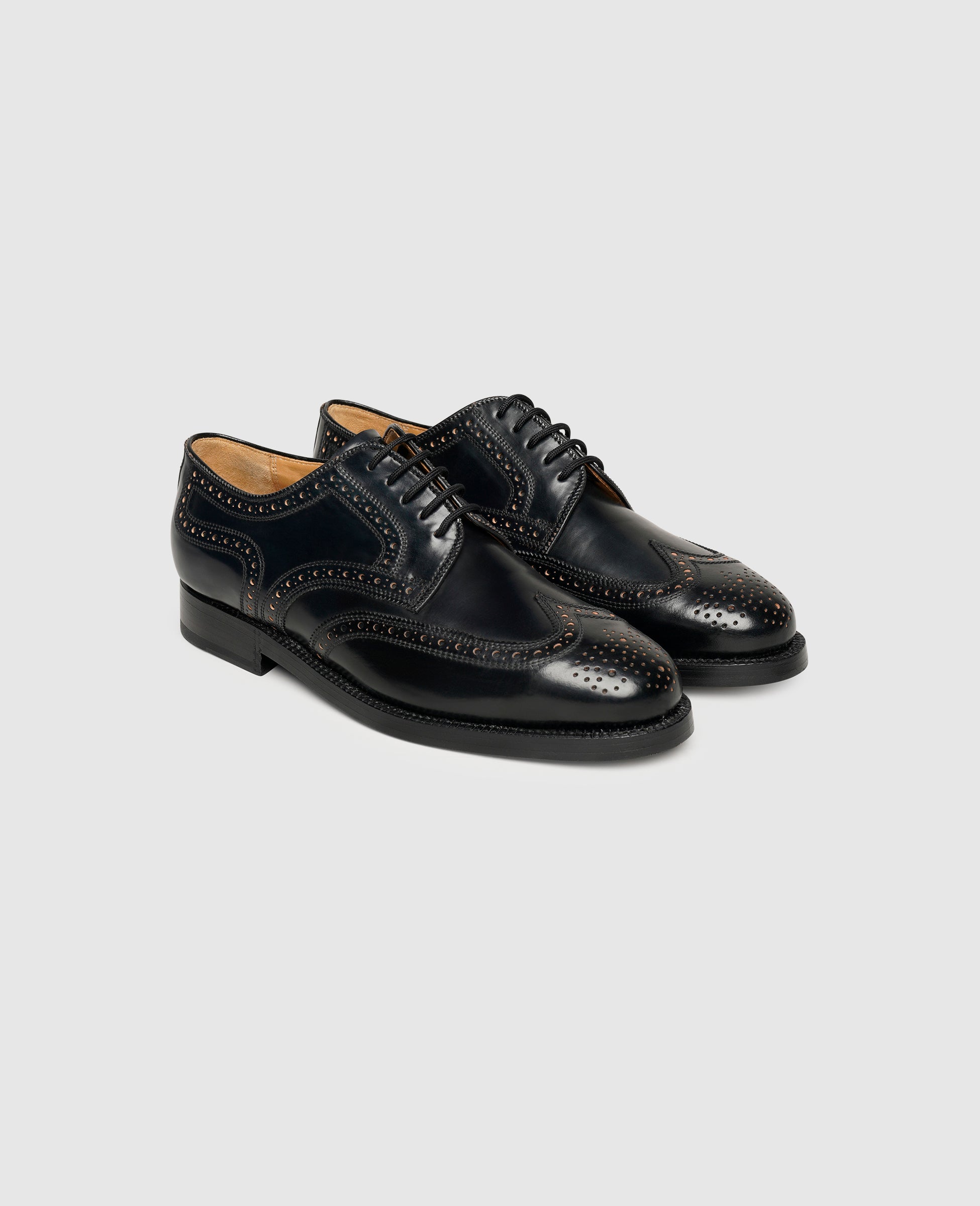 dinkelacker-london-full-brogue-c-derby-schwarz-shell-cordovan image 2