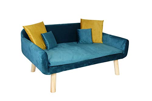 lycce-retro-tiersofa-velvet-f-r-hunde-katzen-taupe-gr-e-2-inkl-kissen image 6