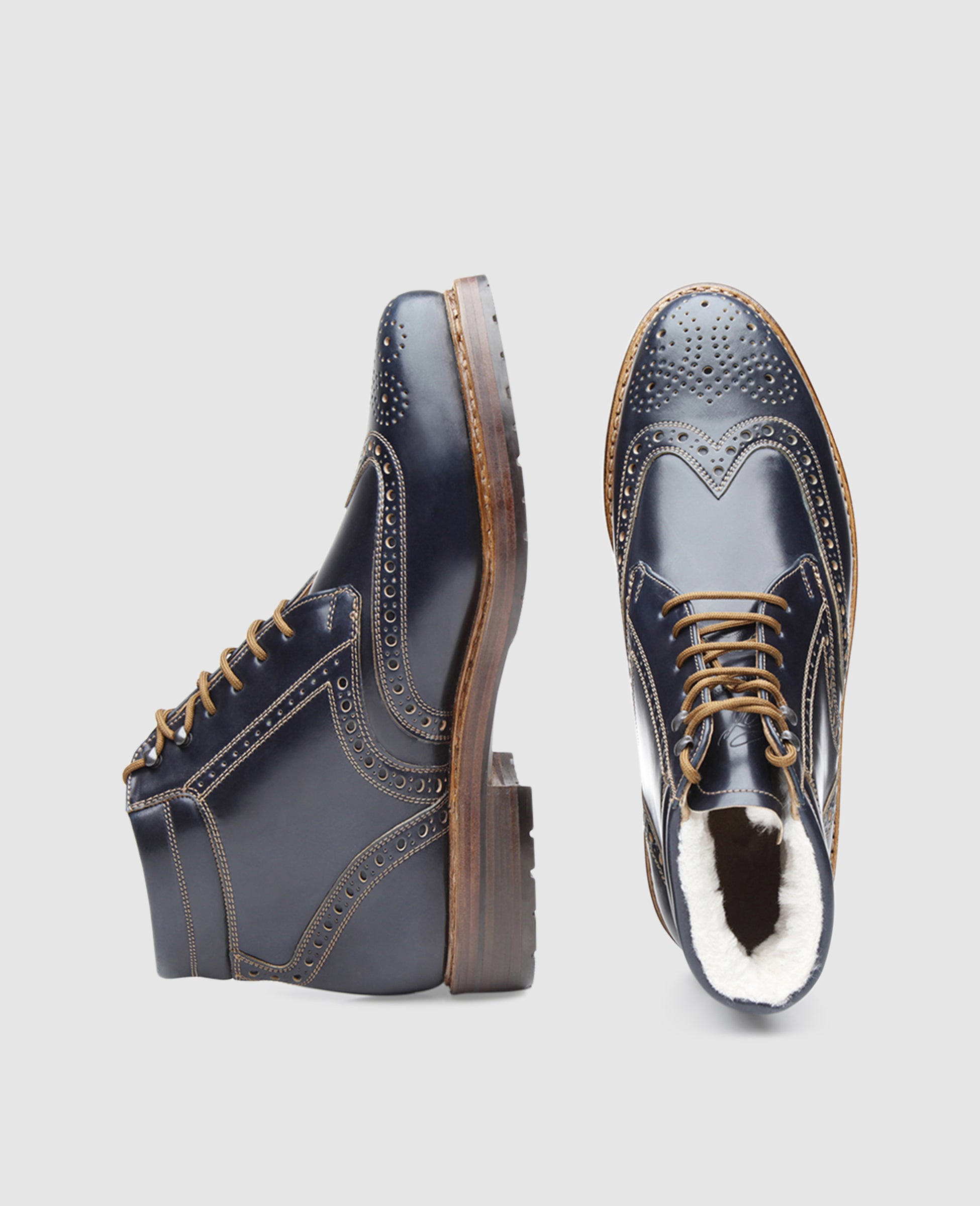 dinkelacker-buda-full-brogue-c-boot-navy-shell-cordovan image 5